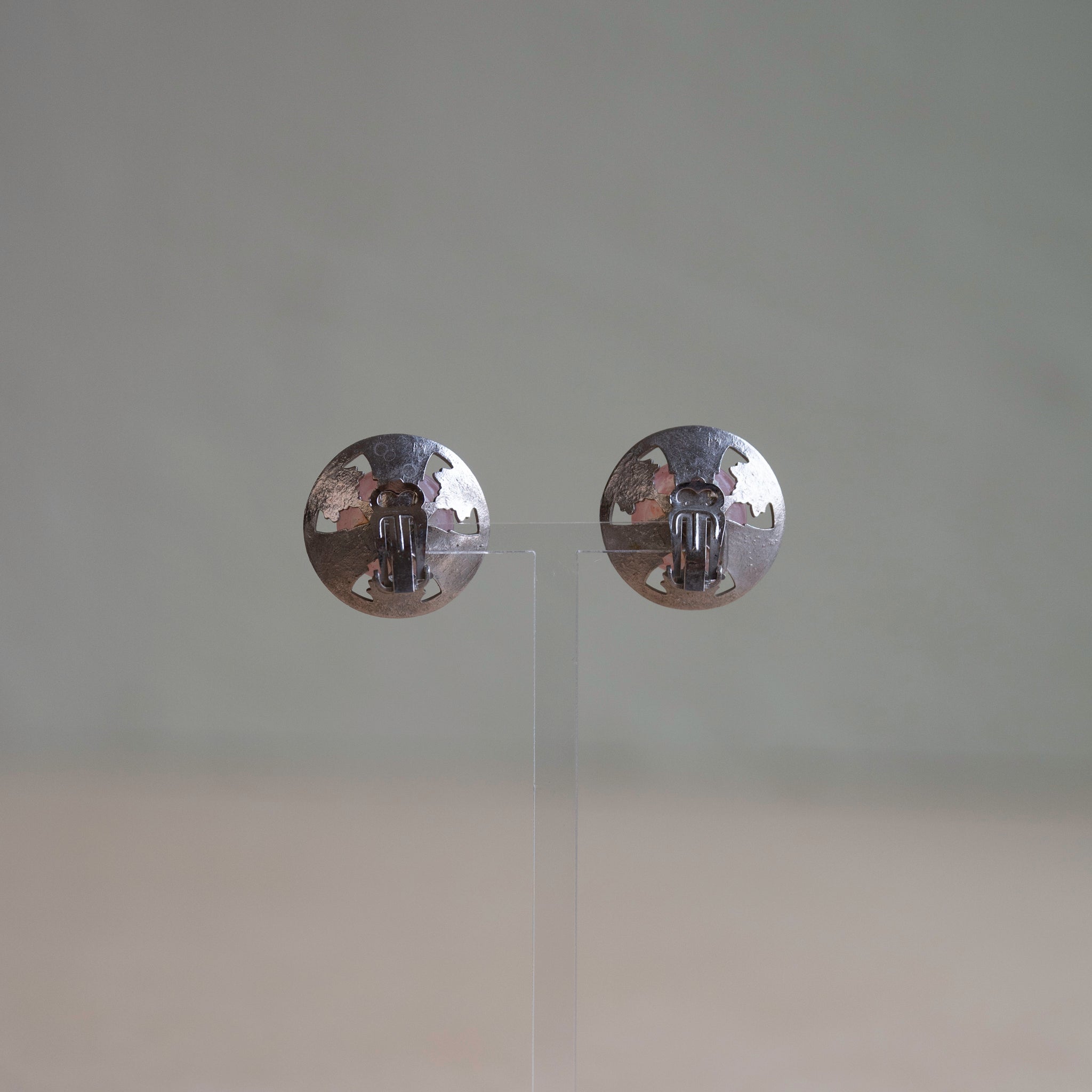 Pink Pâte de Verre Silver Earrings