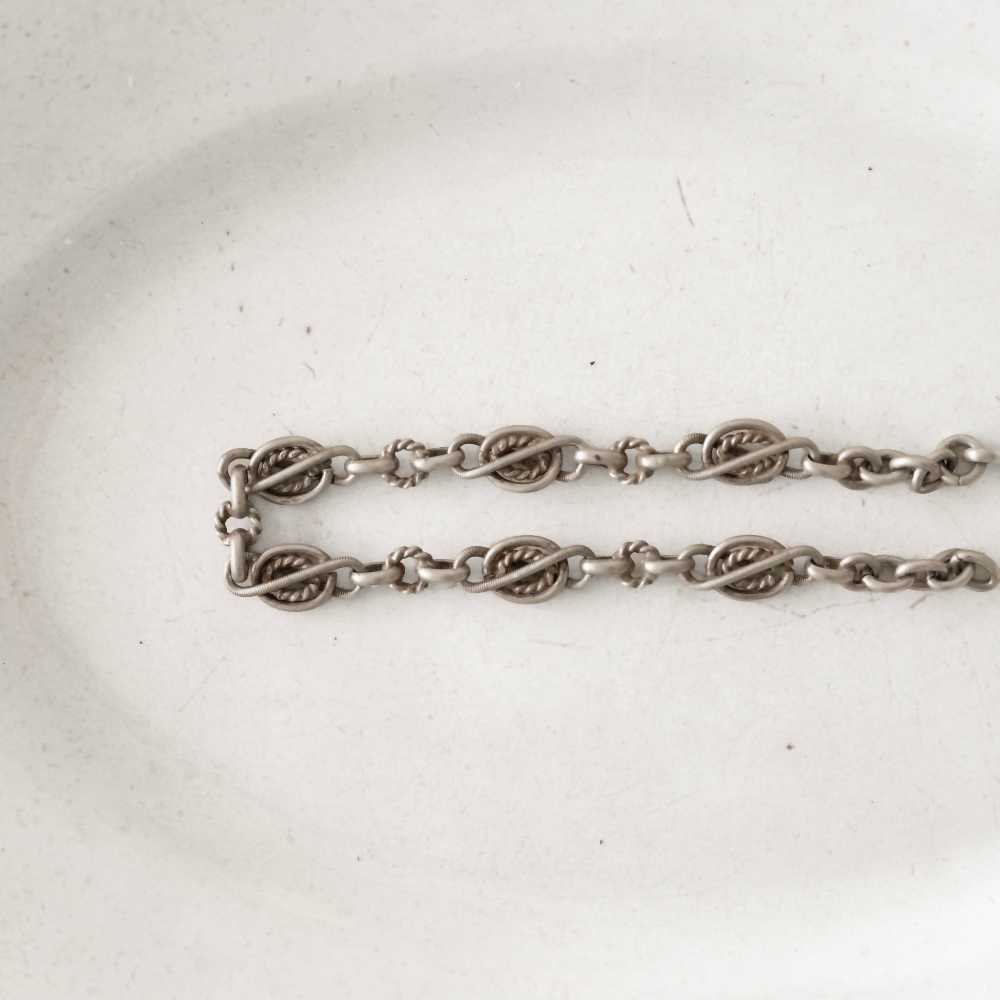 C.1890-1910｜Silver Link Watch Chain Bracelet
