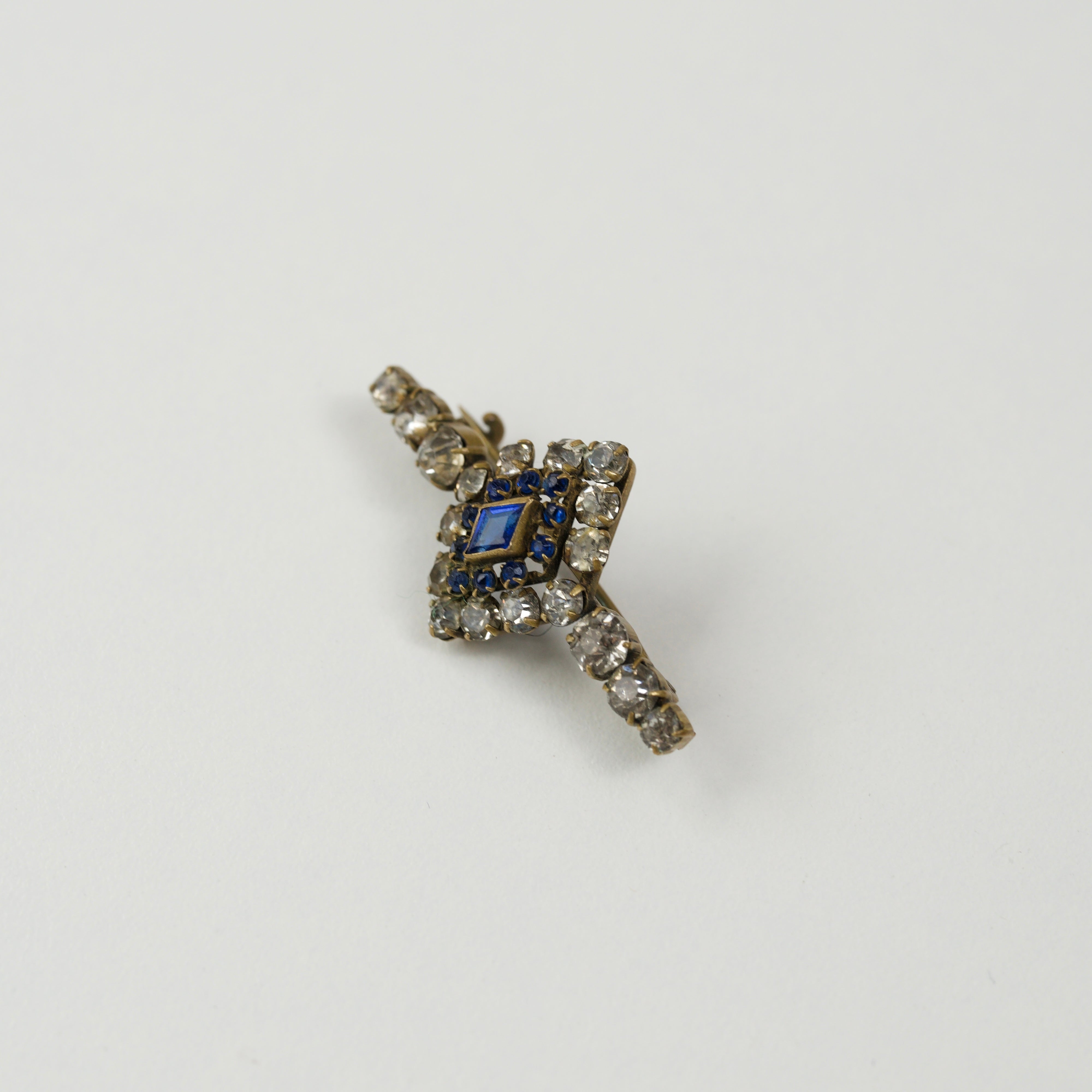 Petit Blue Clear Glass Brooch