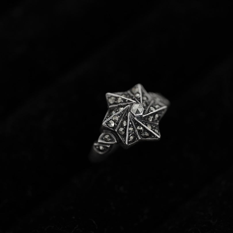 C.1920-1930｜Starburst Marcasite Silver Ring