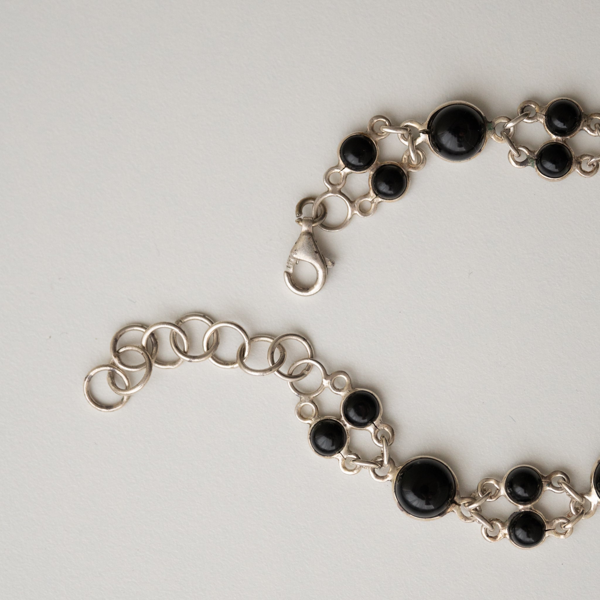 Onyx Sterling Silver Link Bracelet