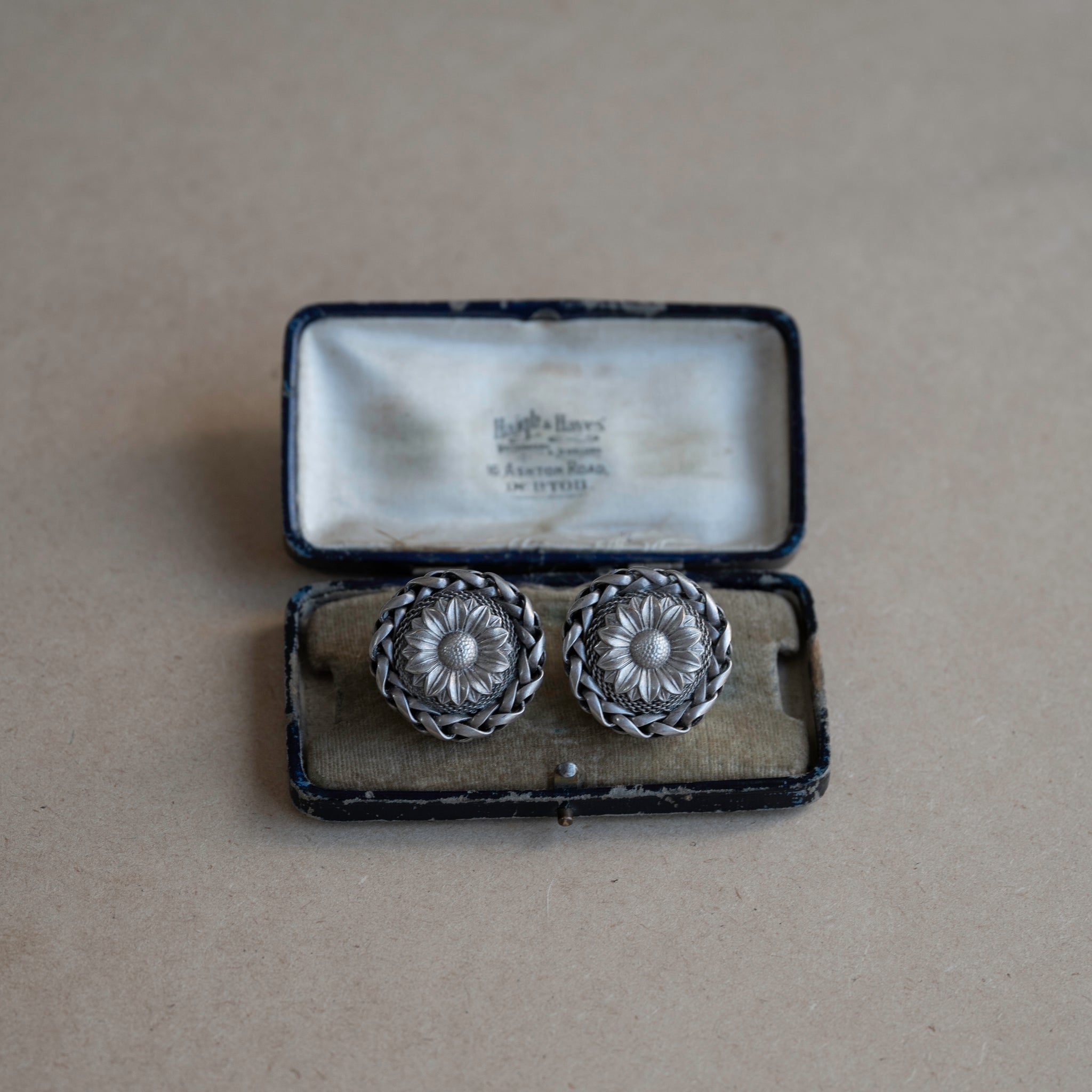 Flower Rope Silver Tone Earrings