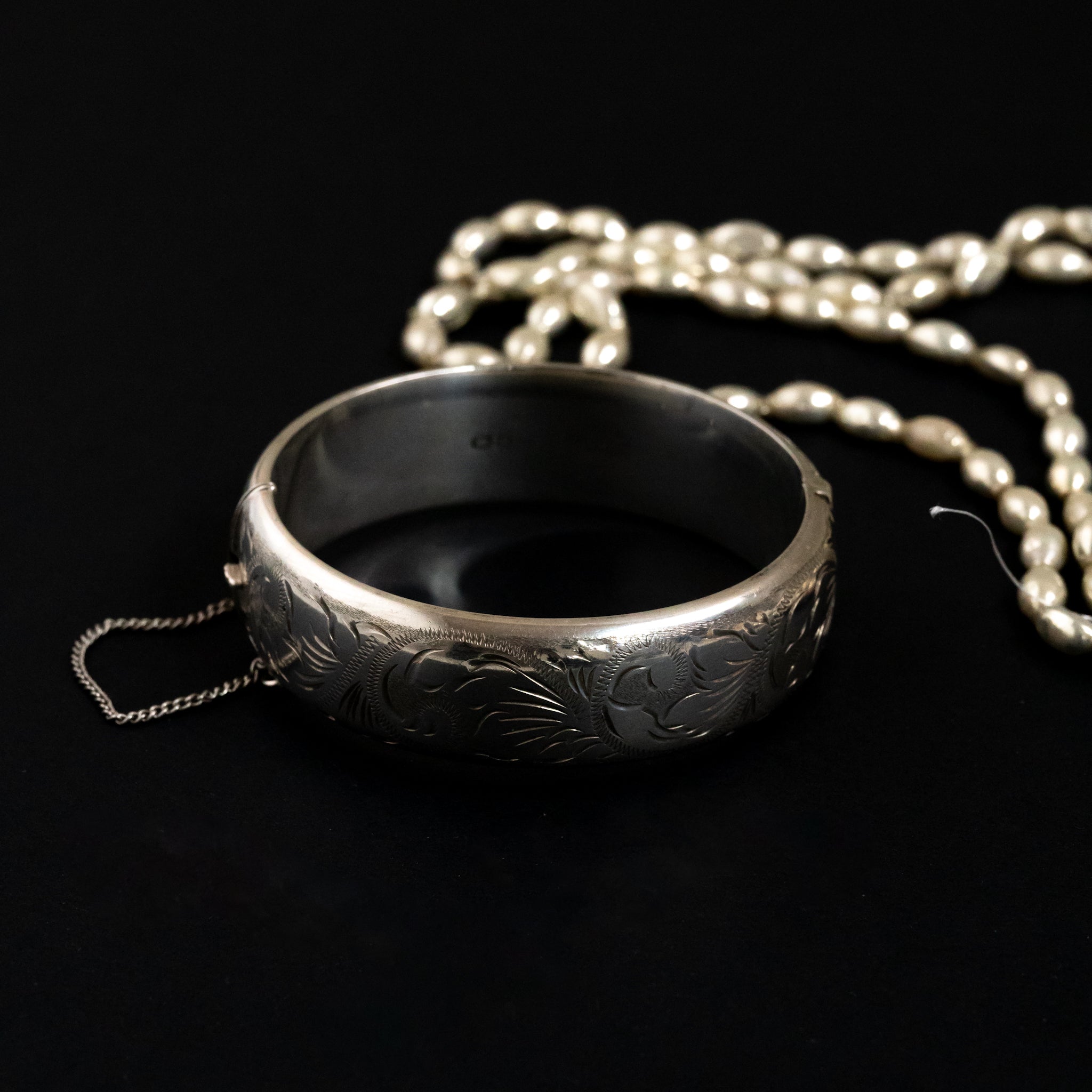 1978s Arabesque Sterling Silver Bangle