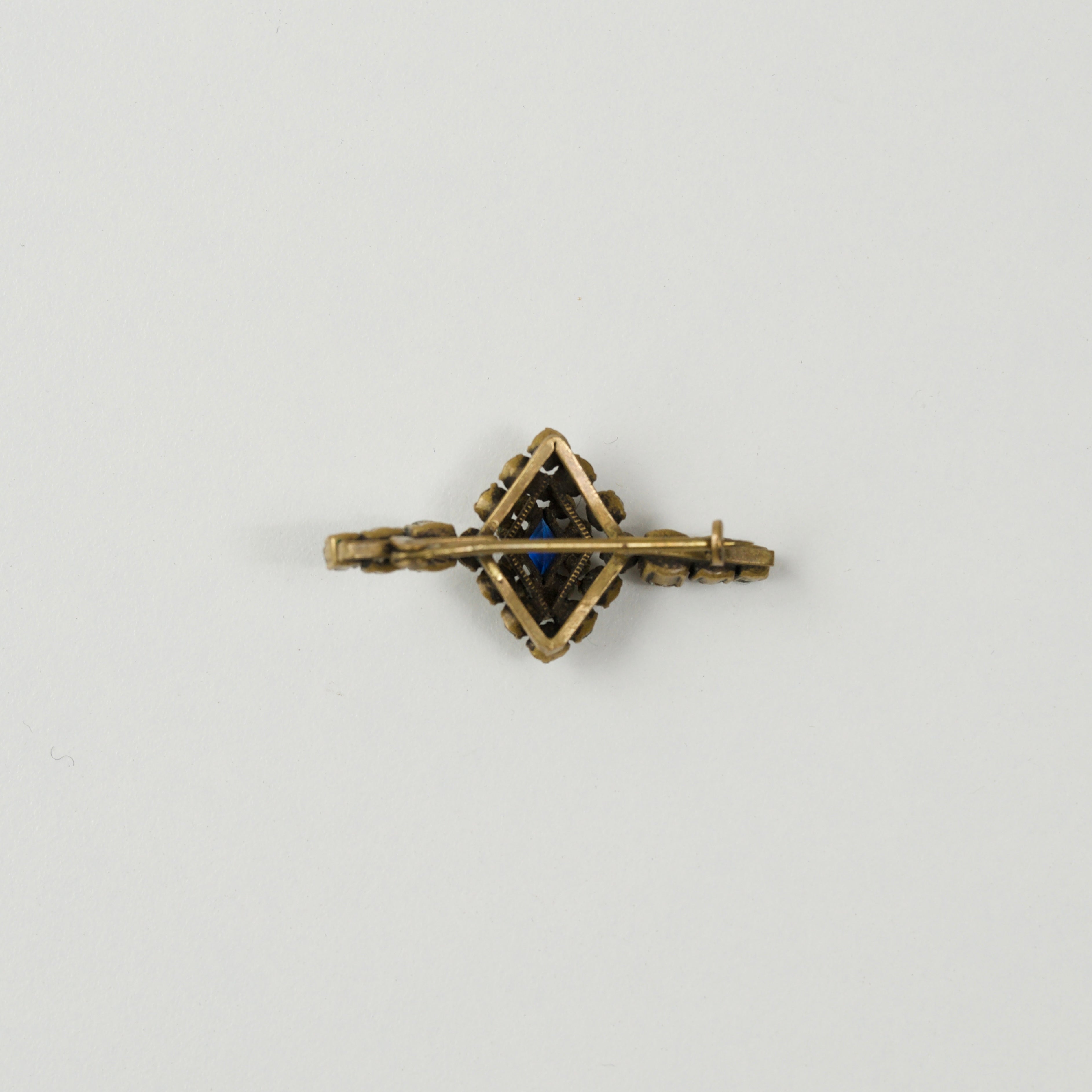 Petit Blue Clear Glass Brooch