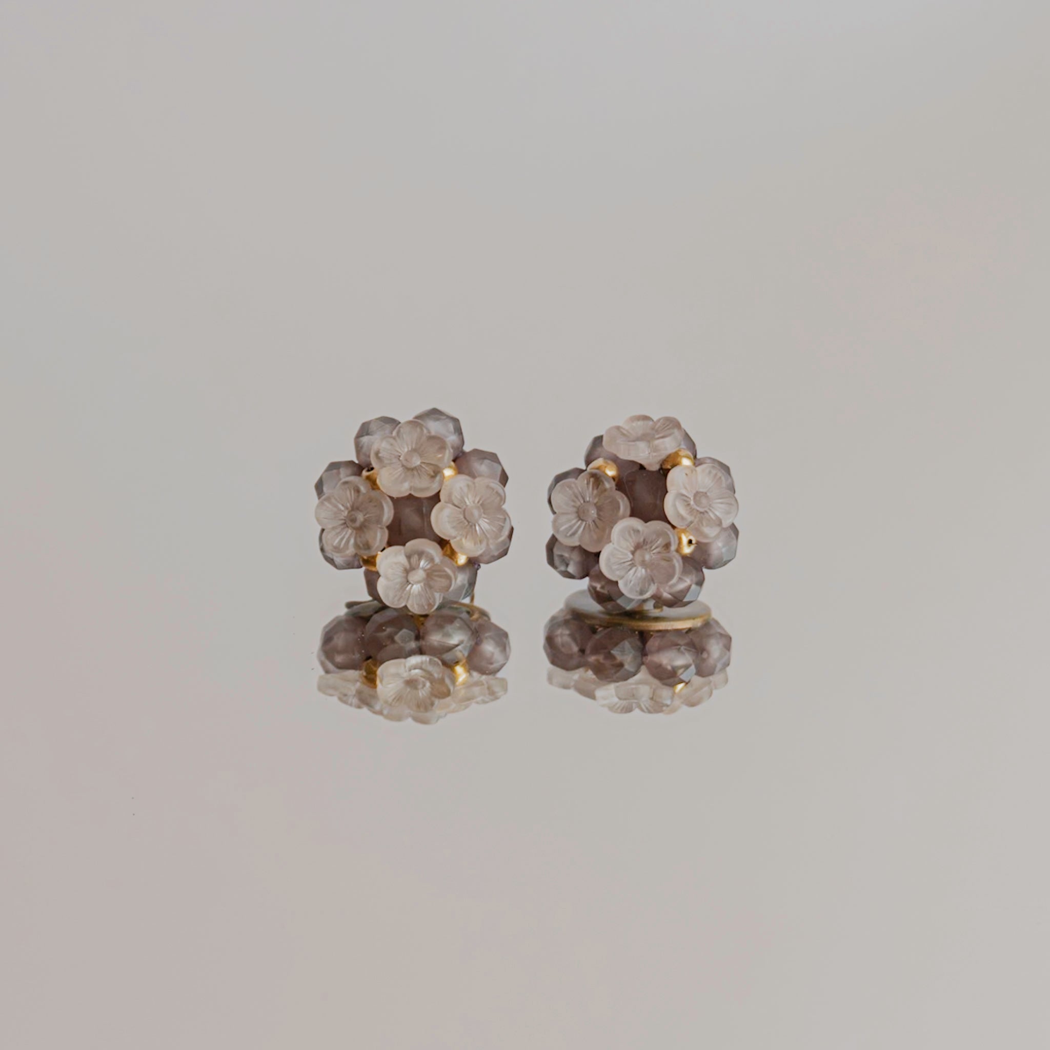 Chic Purple Flora Bouquet Earrings
