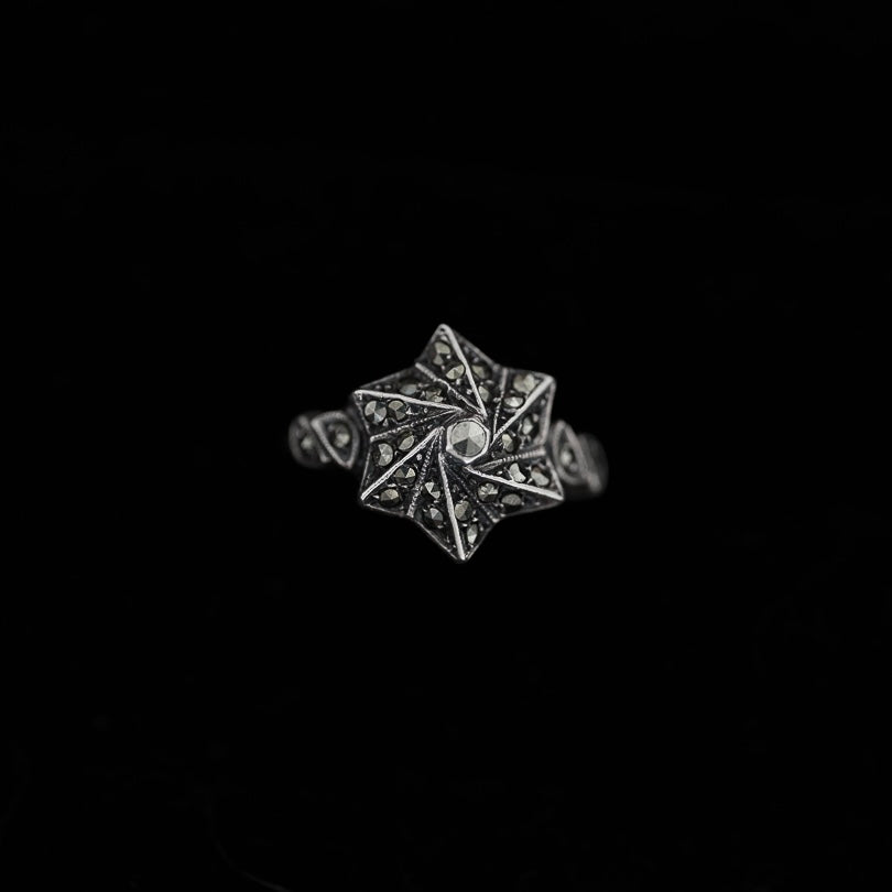 C.1920-1930｜Starburst Marcasite Silver Ring