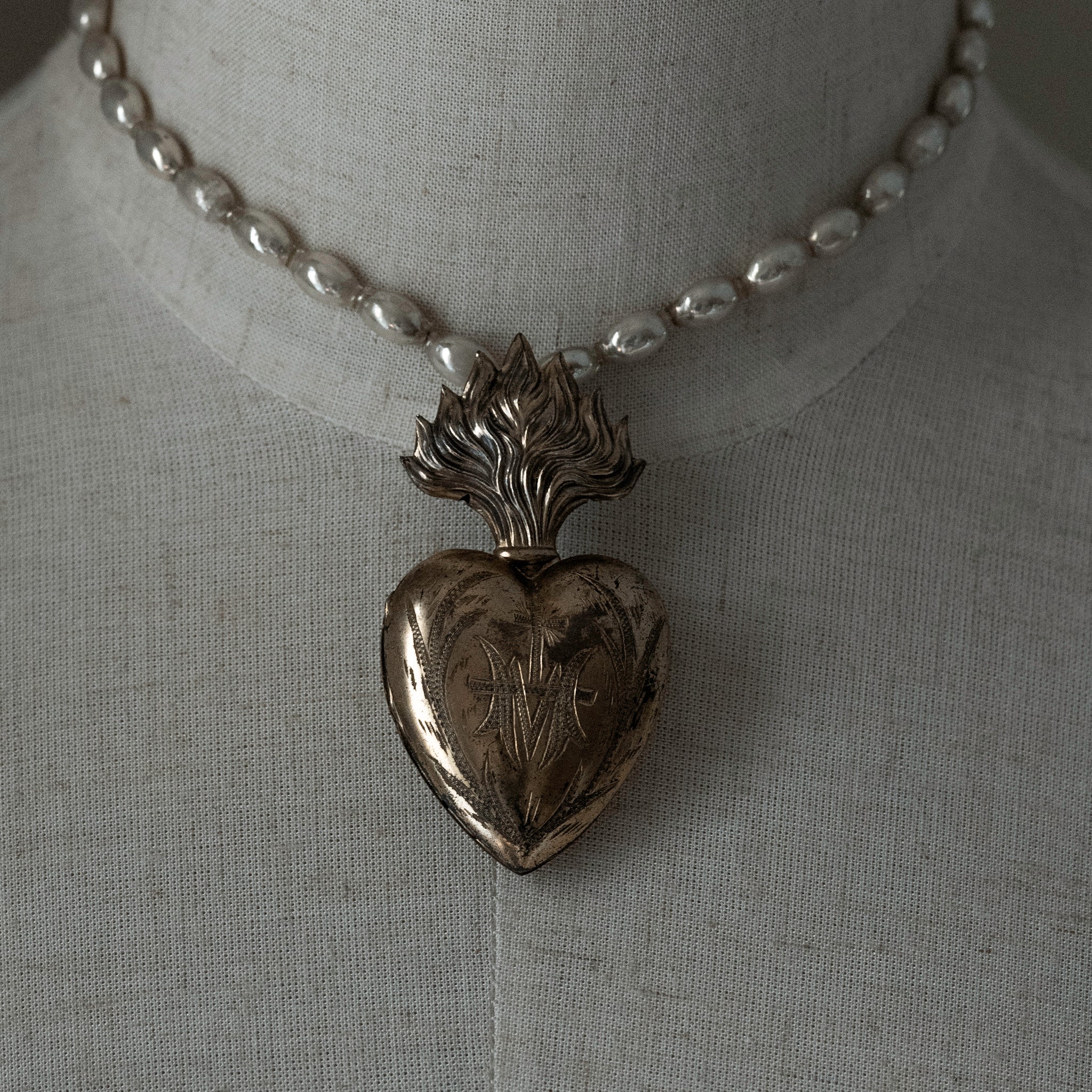 Antique St.Maria Locket Pendant Top