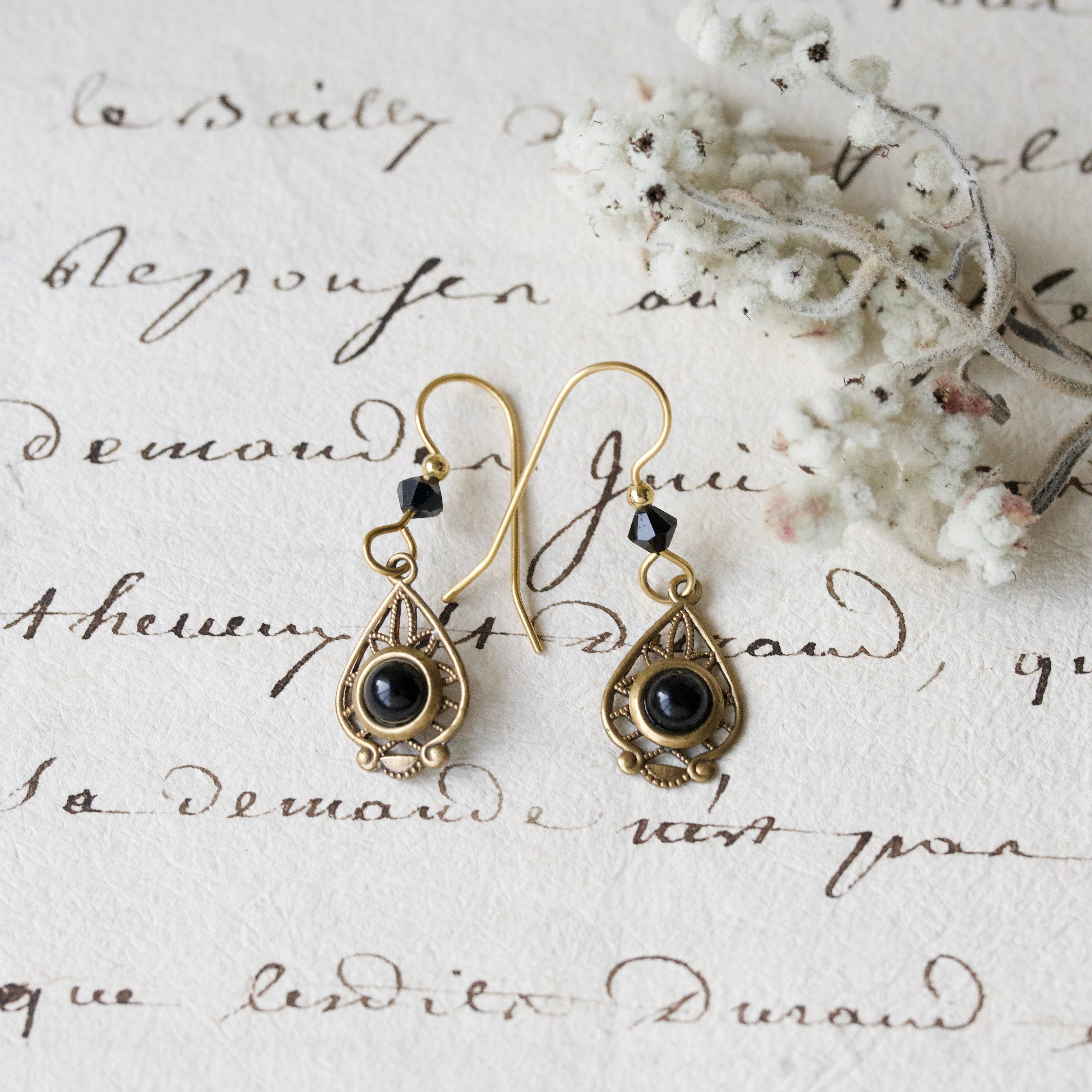 Onyx Austrian Crystal Earrings