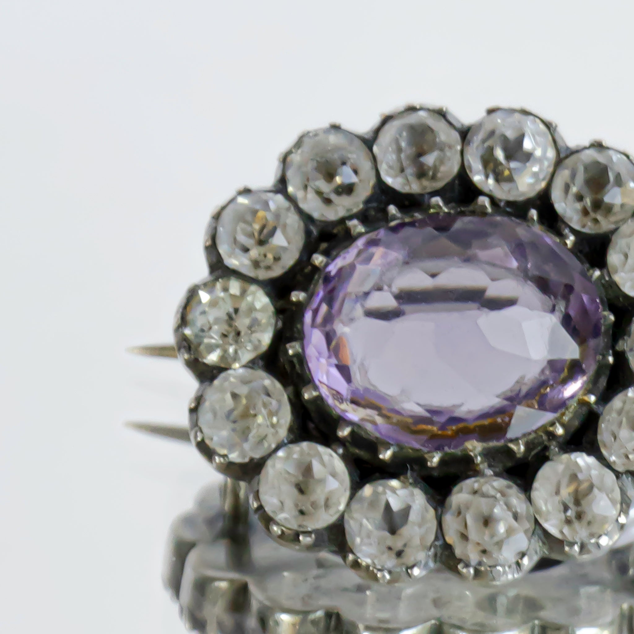 C.1900s Antique Amethyst Glass Claster Brooch