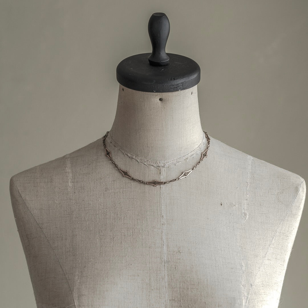 C.1900-1915｜Art Nouveau Filigree Link Albert Chain