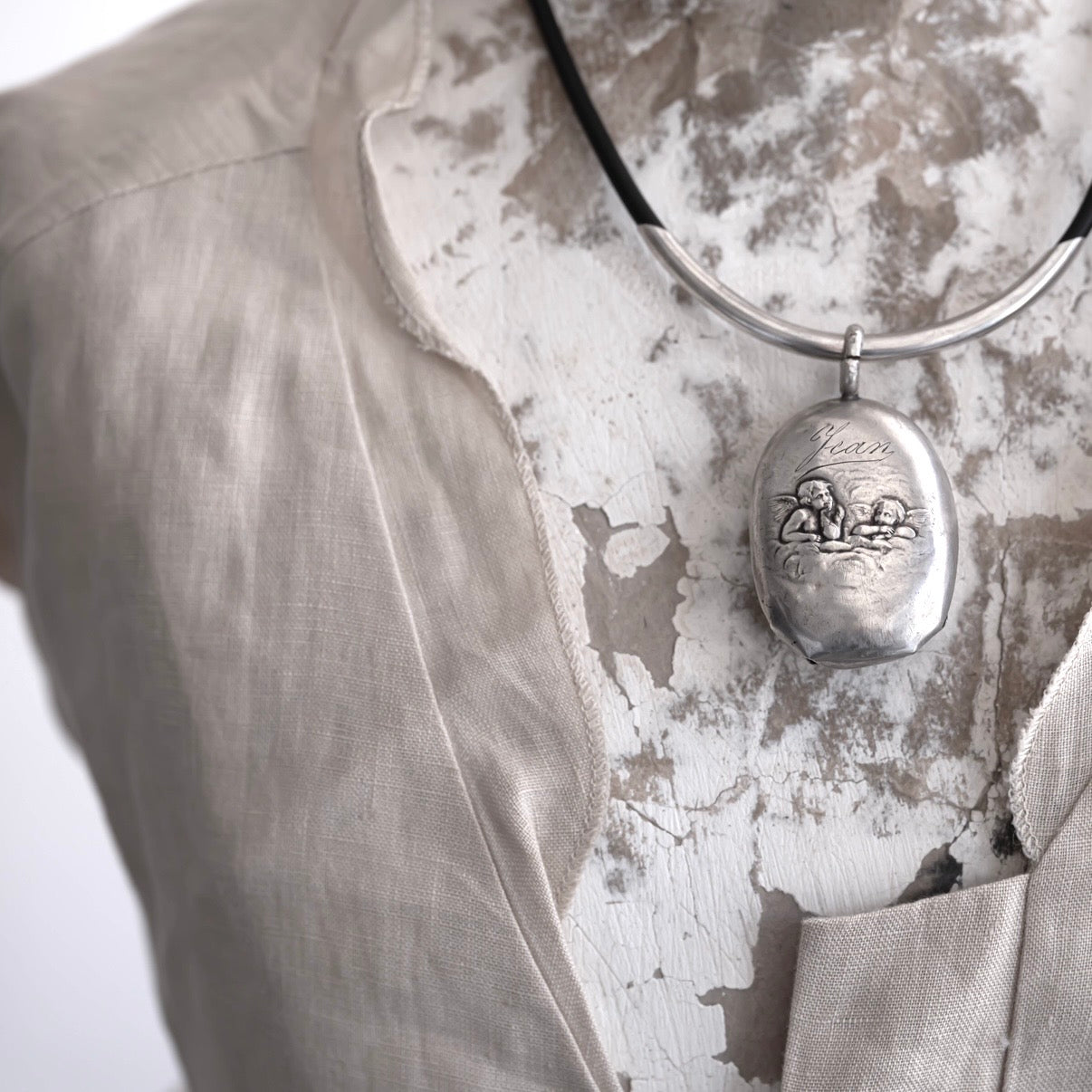C.1900｜Angel Silver Baby Rattle Converted Pendant “Jean”