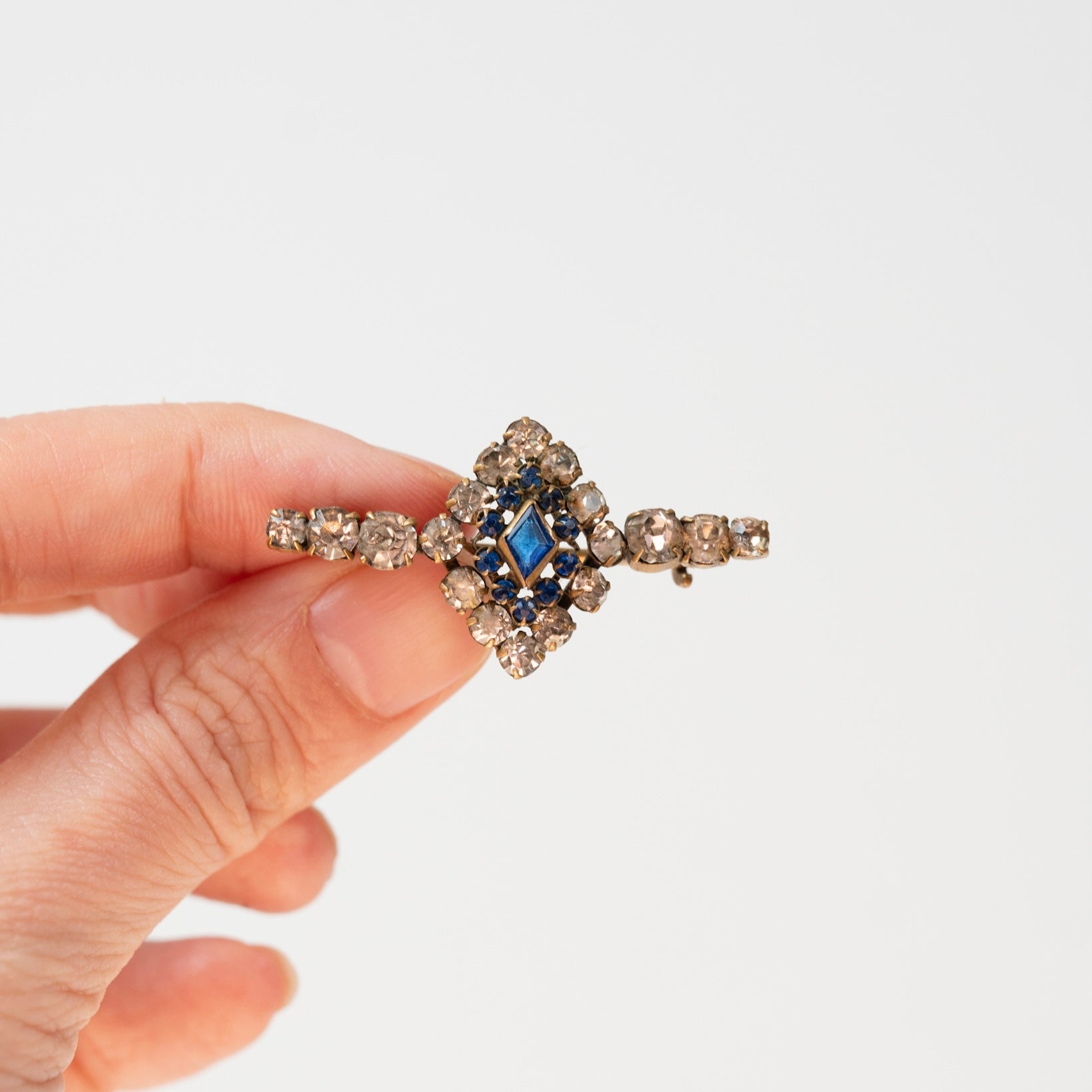 Petit Blue Clear Glass Brooch