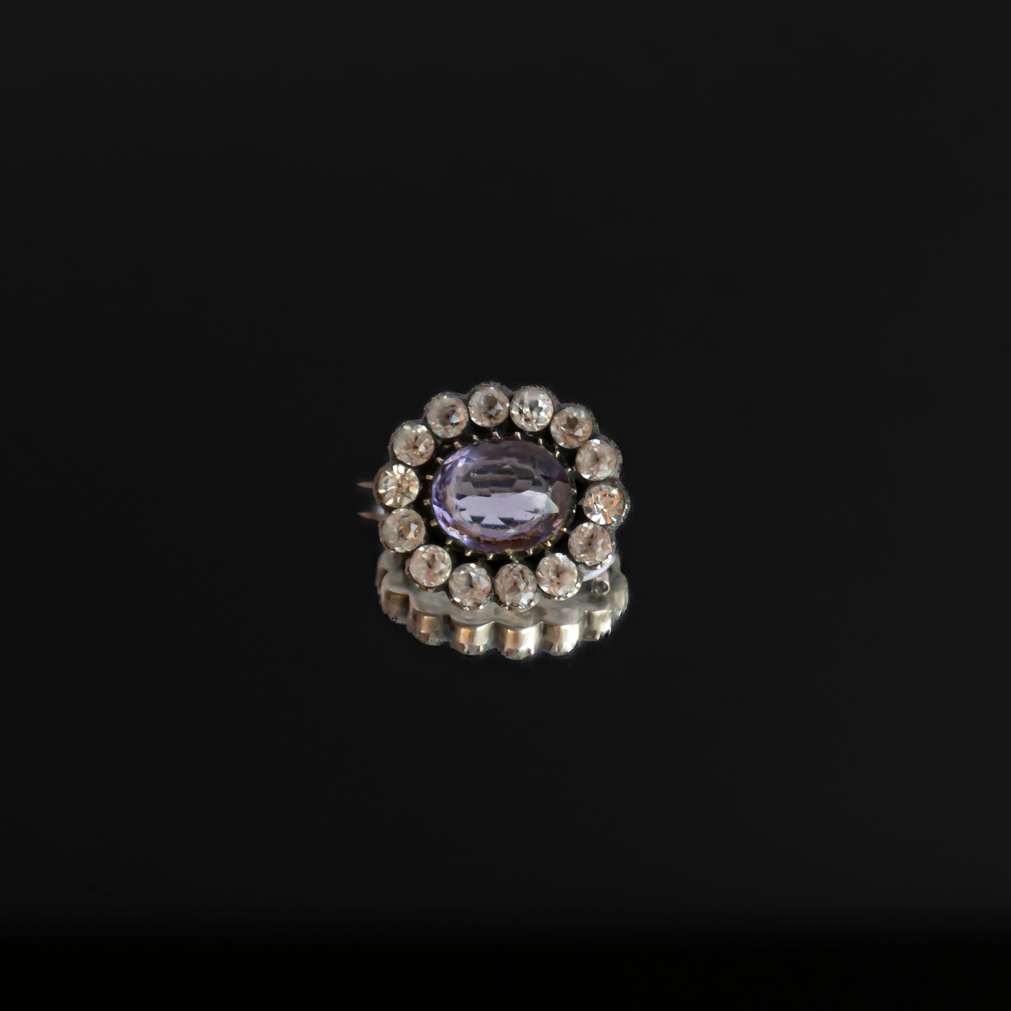 C.1900s Antique Amethyst Glass Claster Brooch