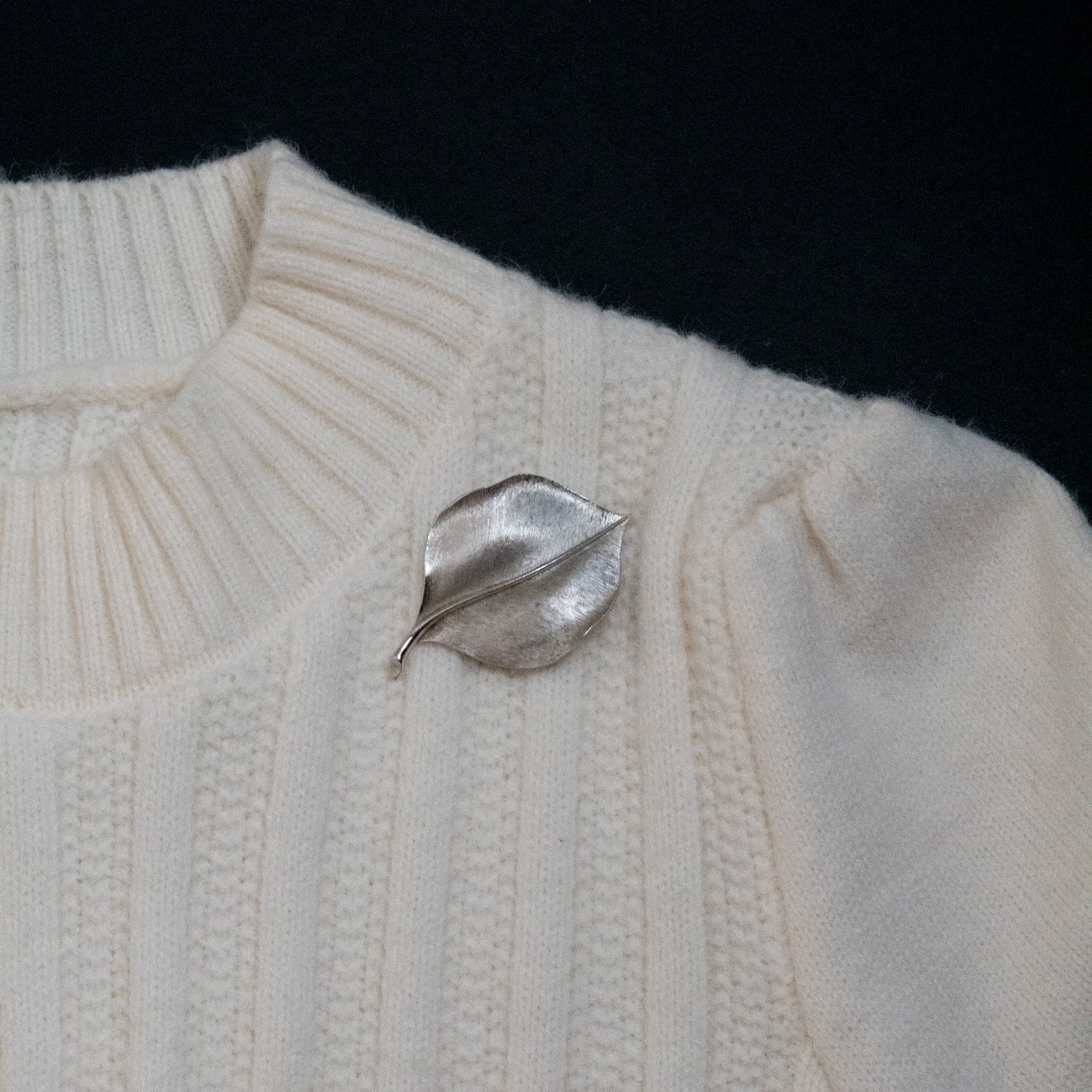 TRIFARI Silver Tone Leaf Brooch