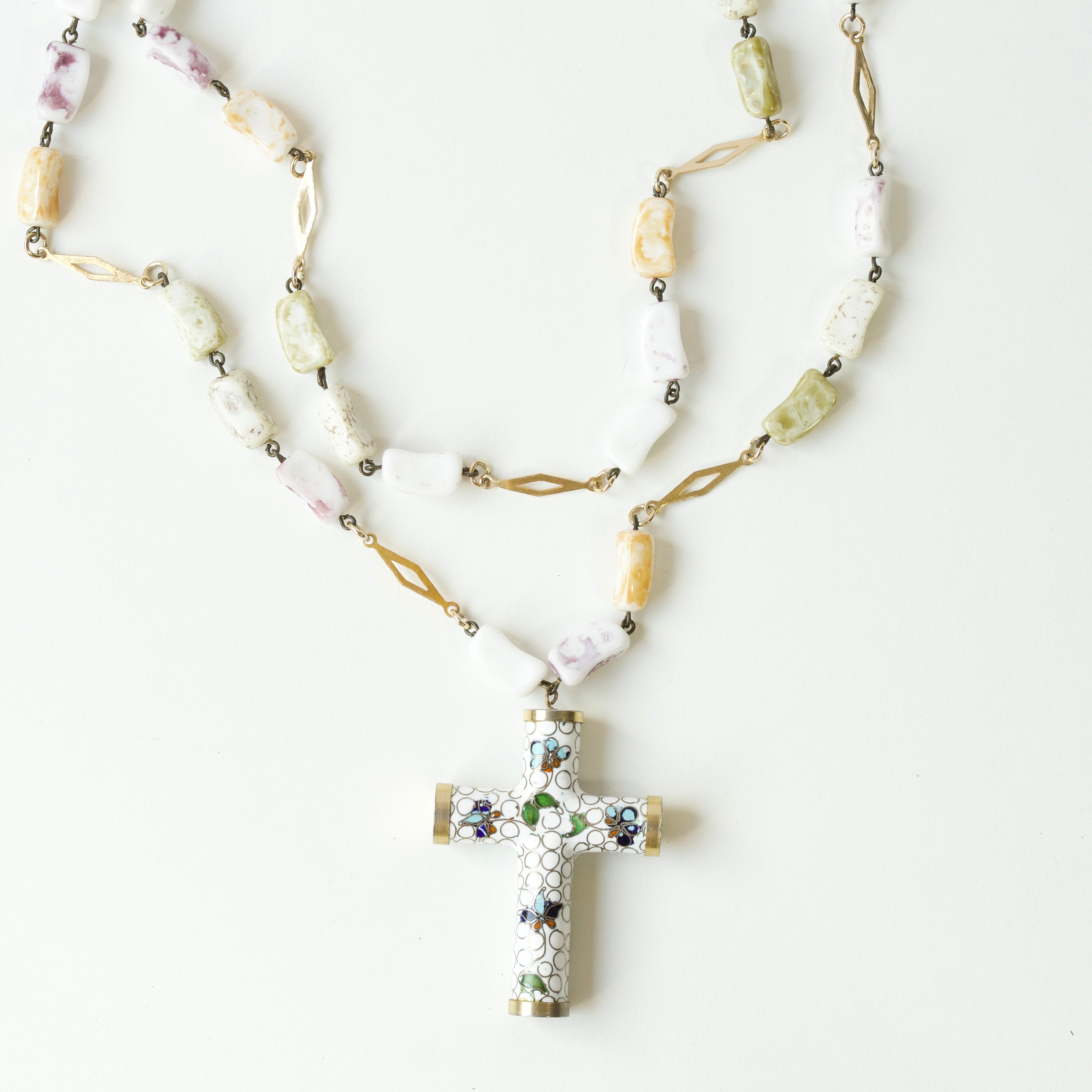 Italy Murano Glass Cross Necklace