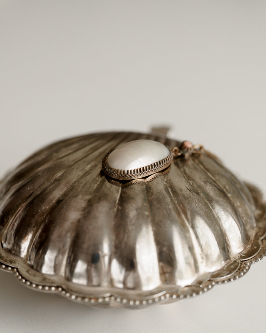 C.1850-1900｜Fench Necklace with Mabe Pearl & Pink Coral