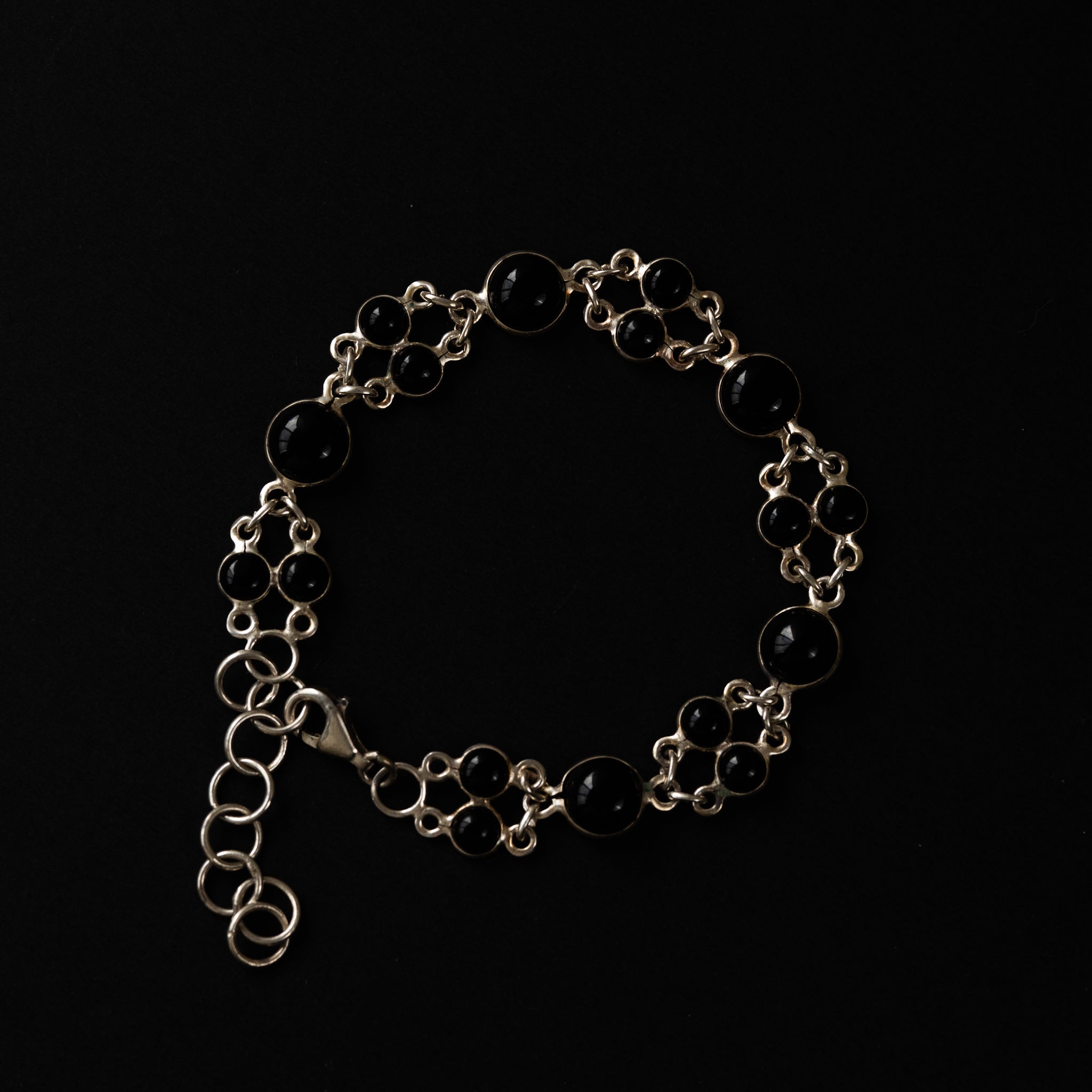 Onyx Sterling Silver Link Bracelet