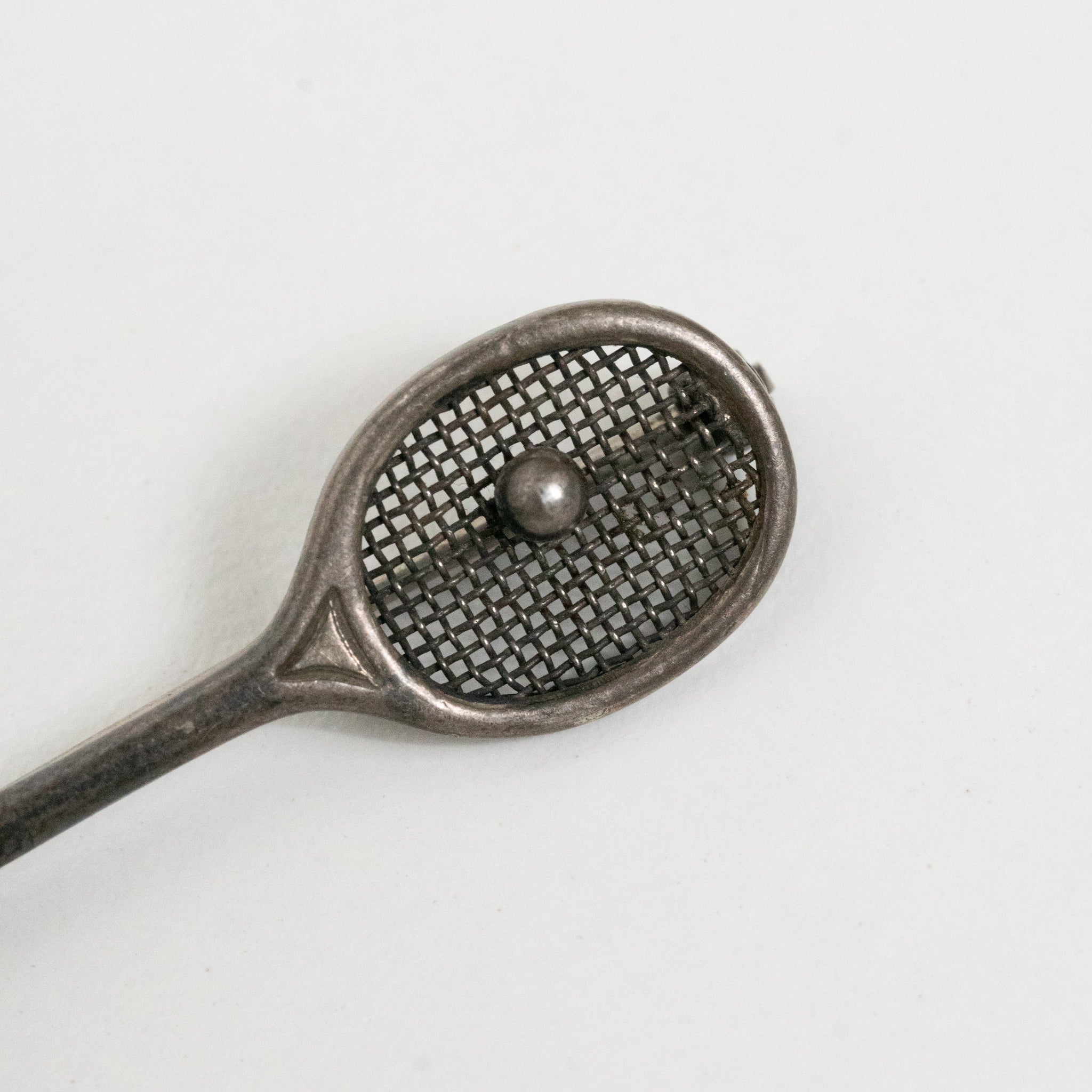 Petit Tennis Racket Sterling Silver Brooch
