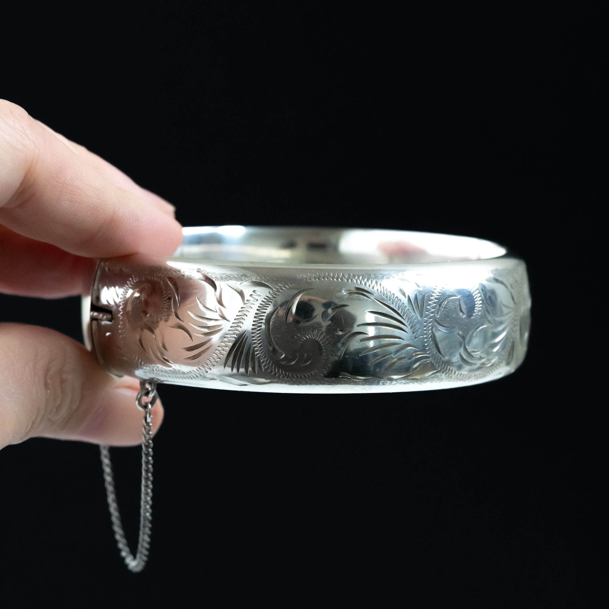 1978s Arabesque Sterling Silver Bangle