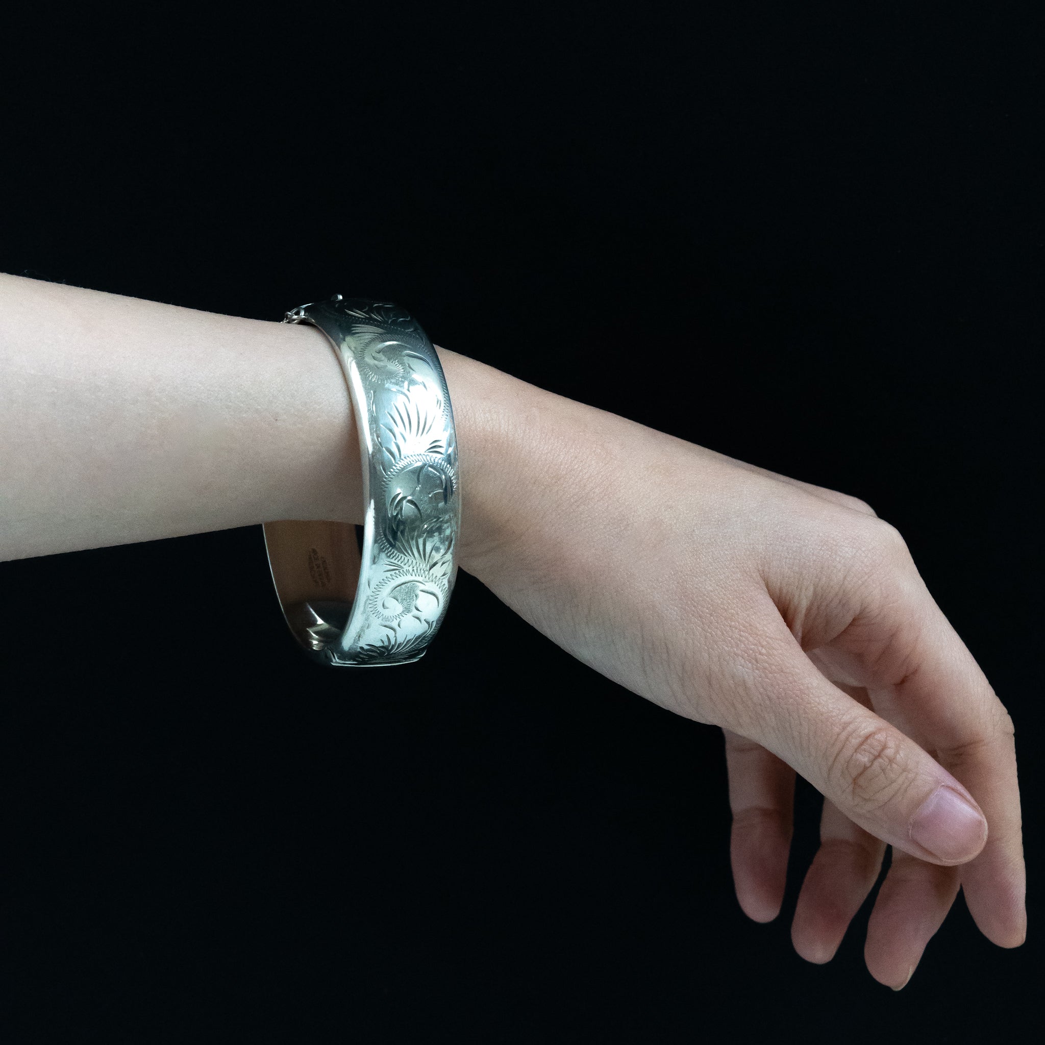 1978s Arabesque Sterling Silver Bangle