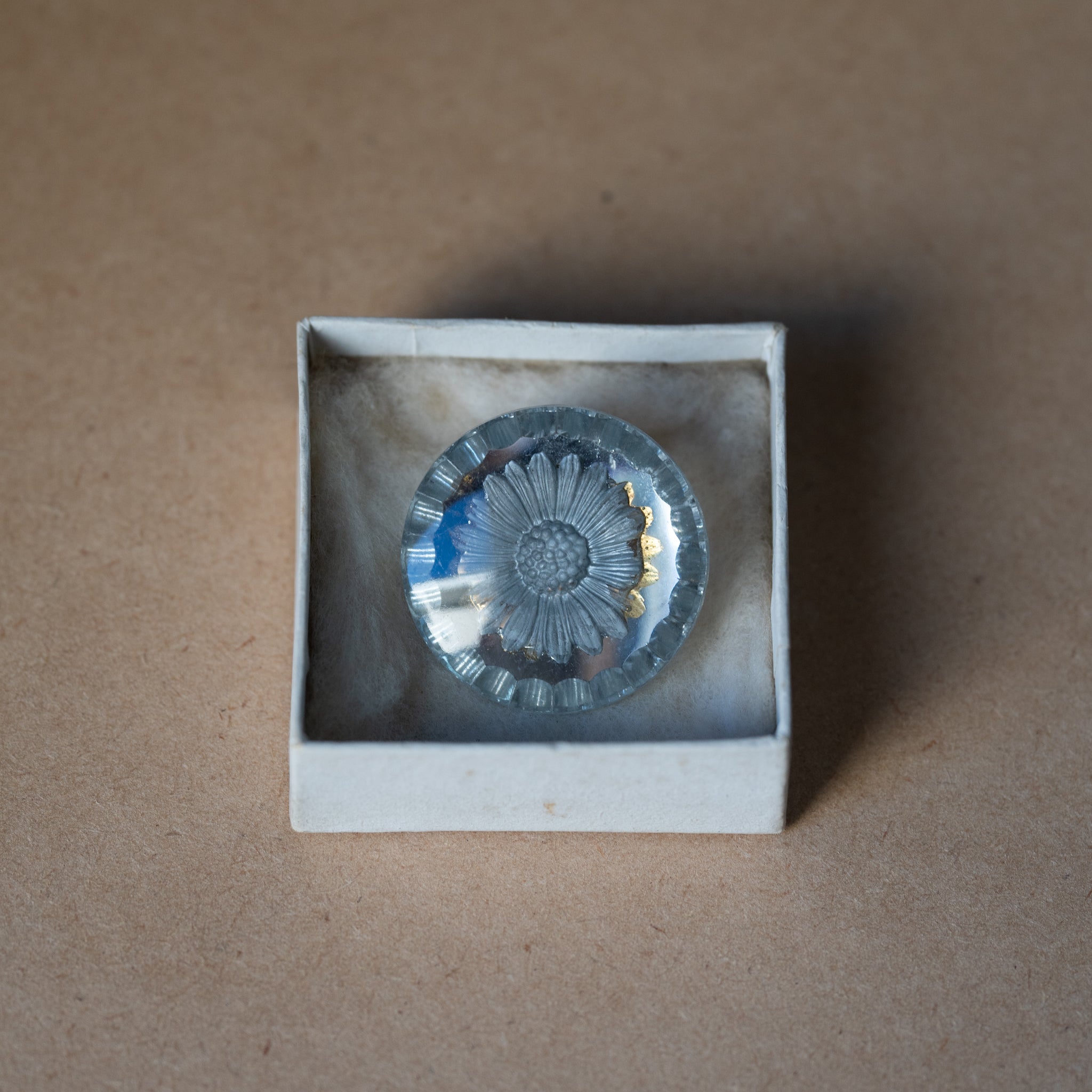 Daisy Clear Glass Brooch