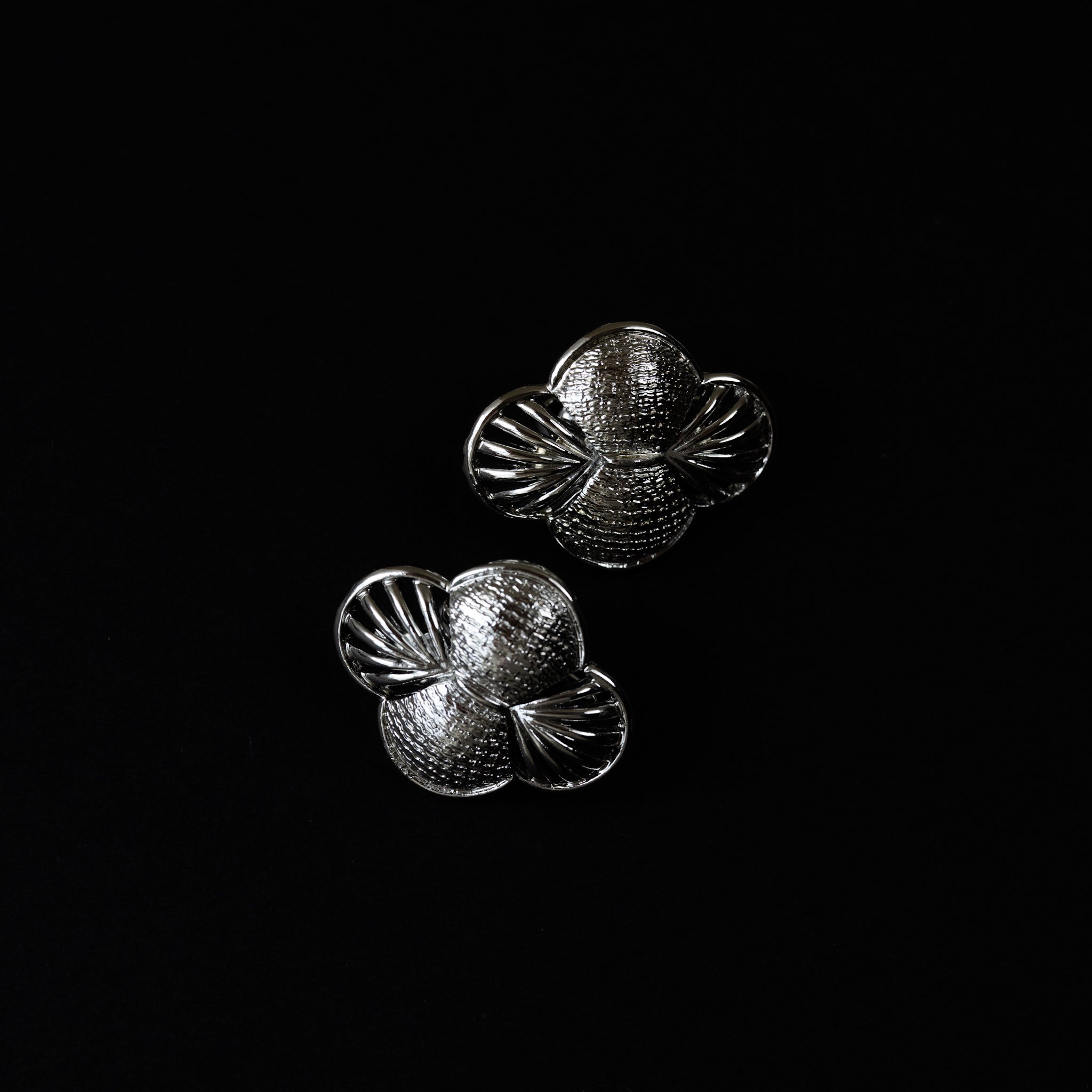 CORO Clover Silver Tone Earrings