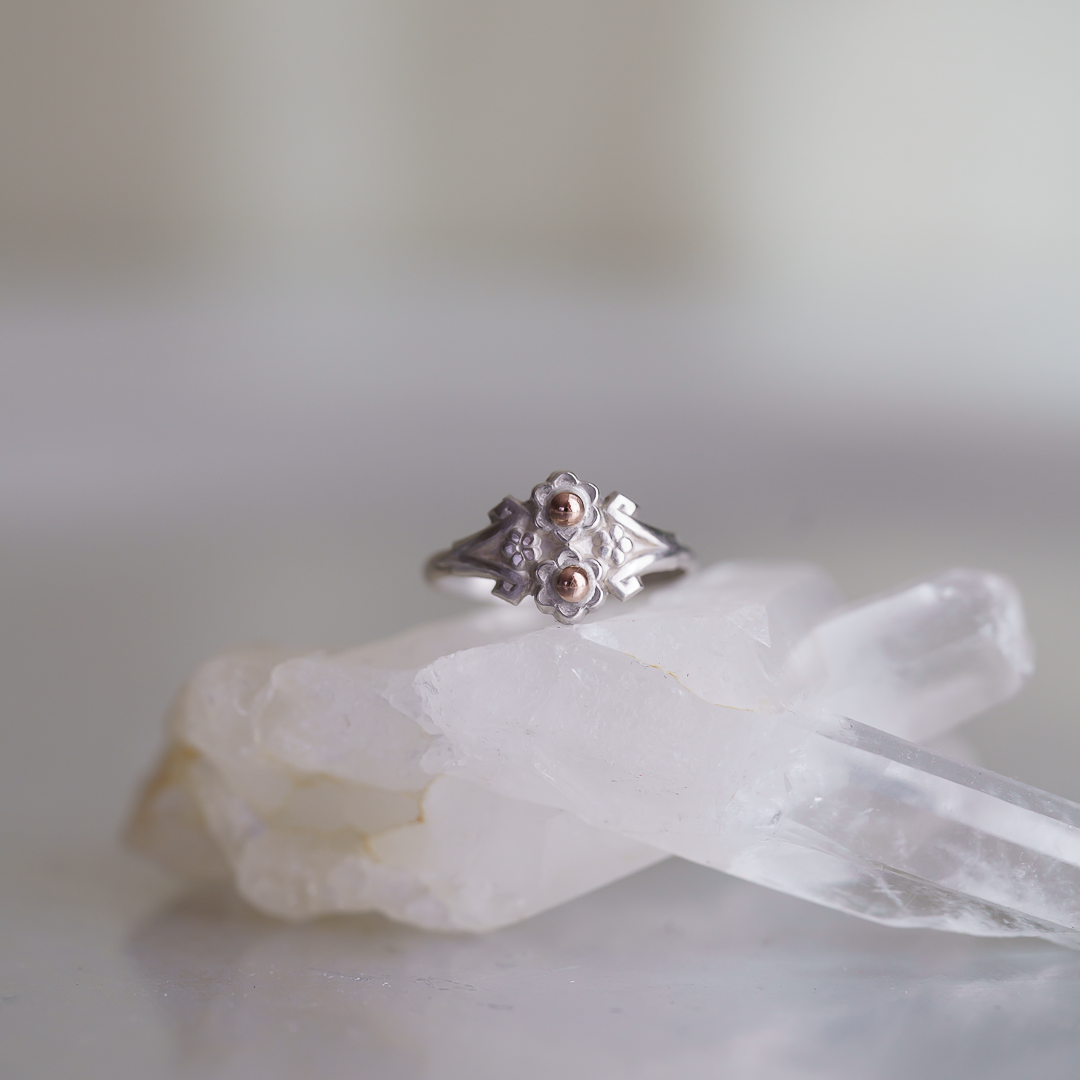 C.1900｜Silver & Rose Gold Winter Blossom Ring +サイズ調整8.5号