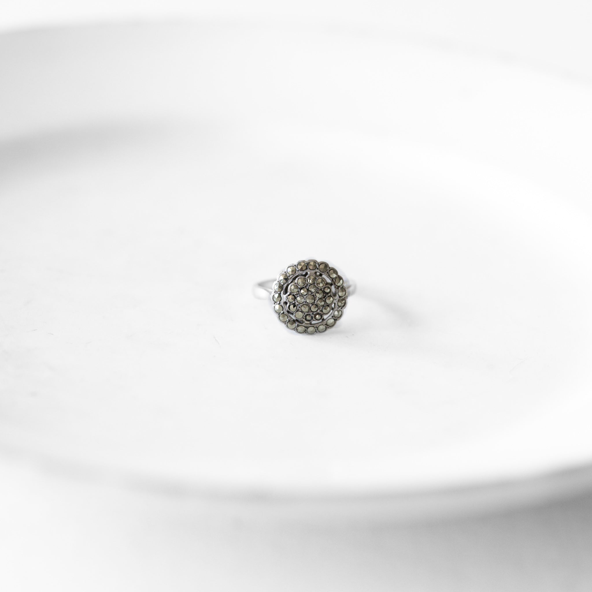 C.1920-1940｜Rosette Marcasite Silver Ring