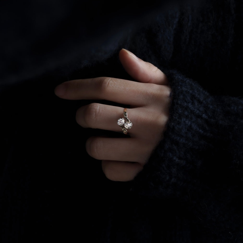 C.1900｜"Toi et Moi" Paste Stone 18K Gold Ring