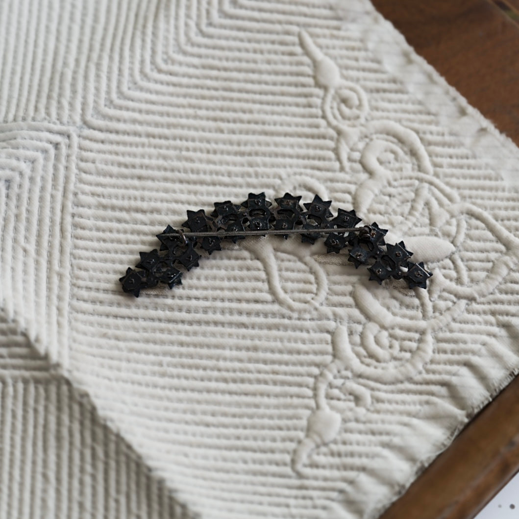C.1900 Hexagram Black Glass Star Brooch