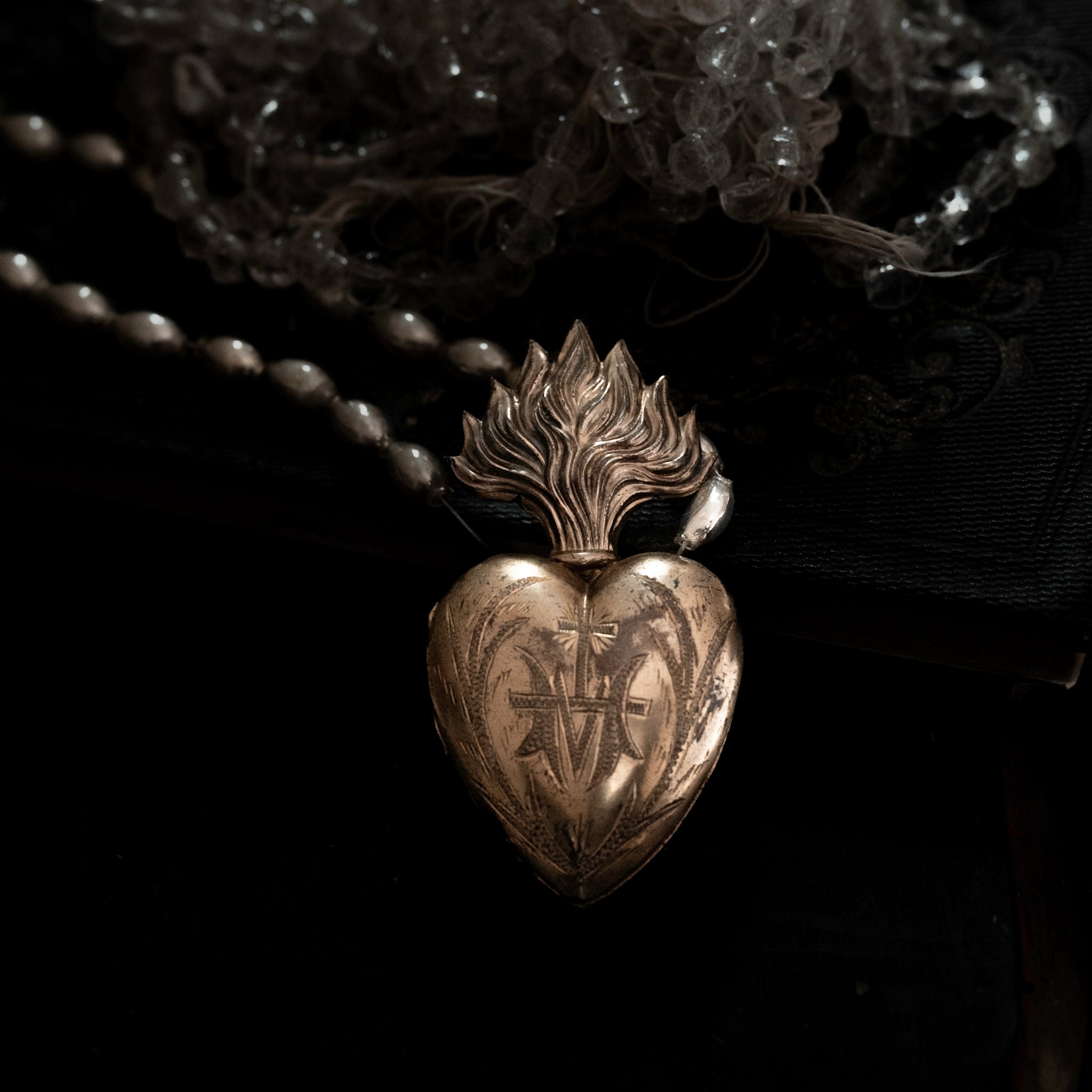 Antique St.Maria Locket Pendant Top