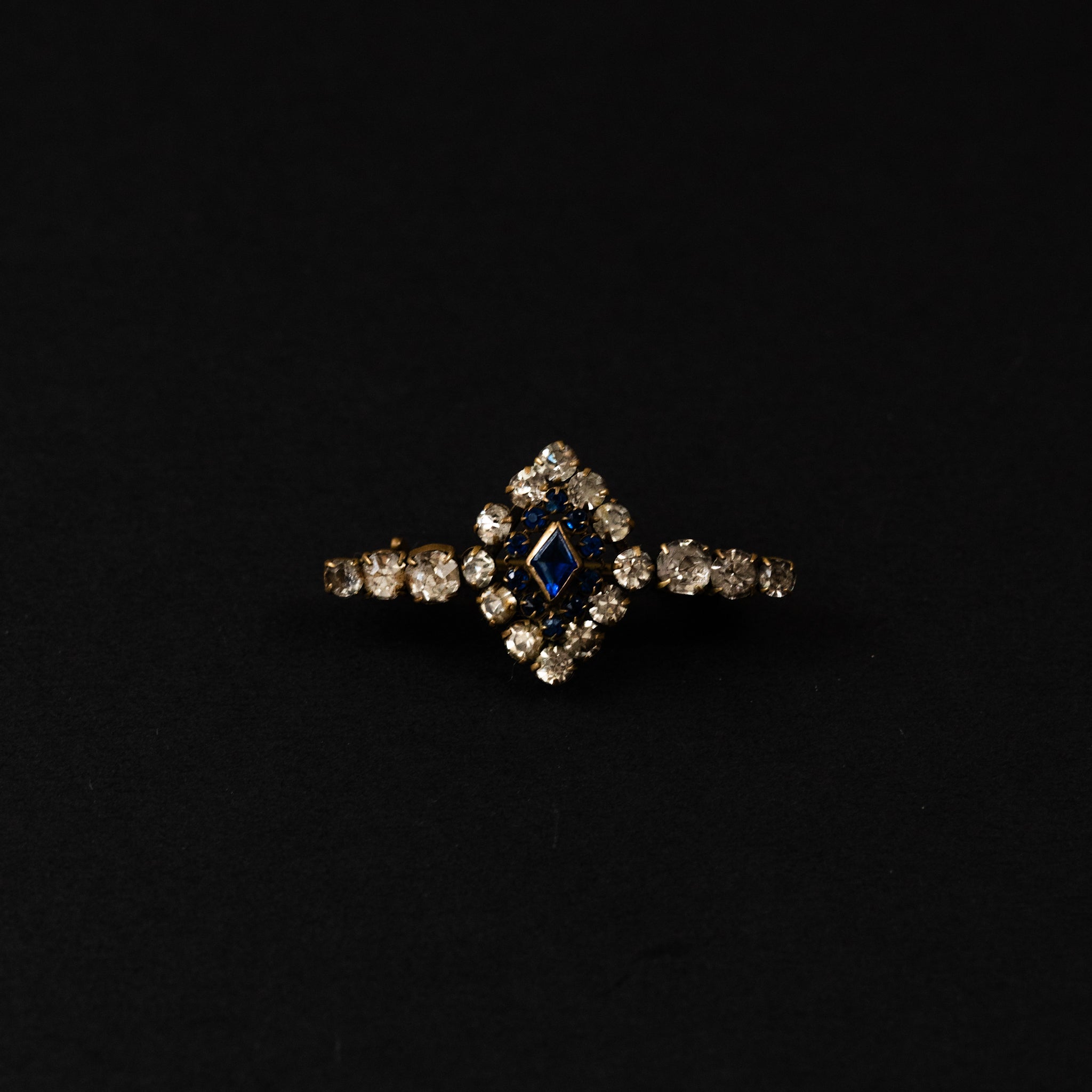 Petit Blue Clear Glass Brooch