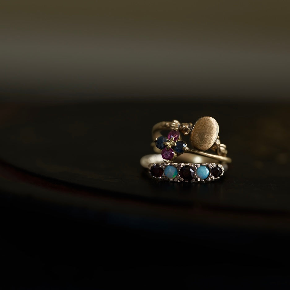 C.1900 Gold Tone Oval Signet Ring 8号