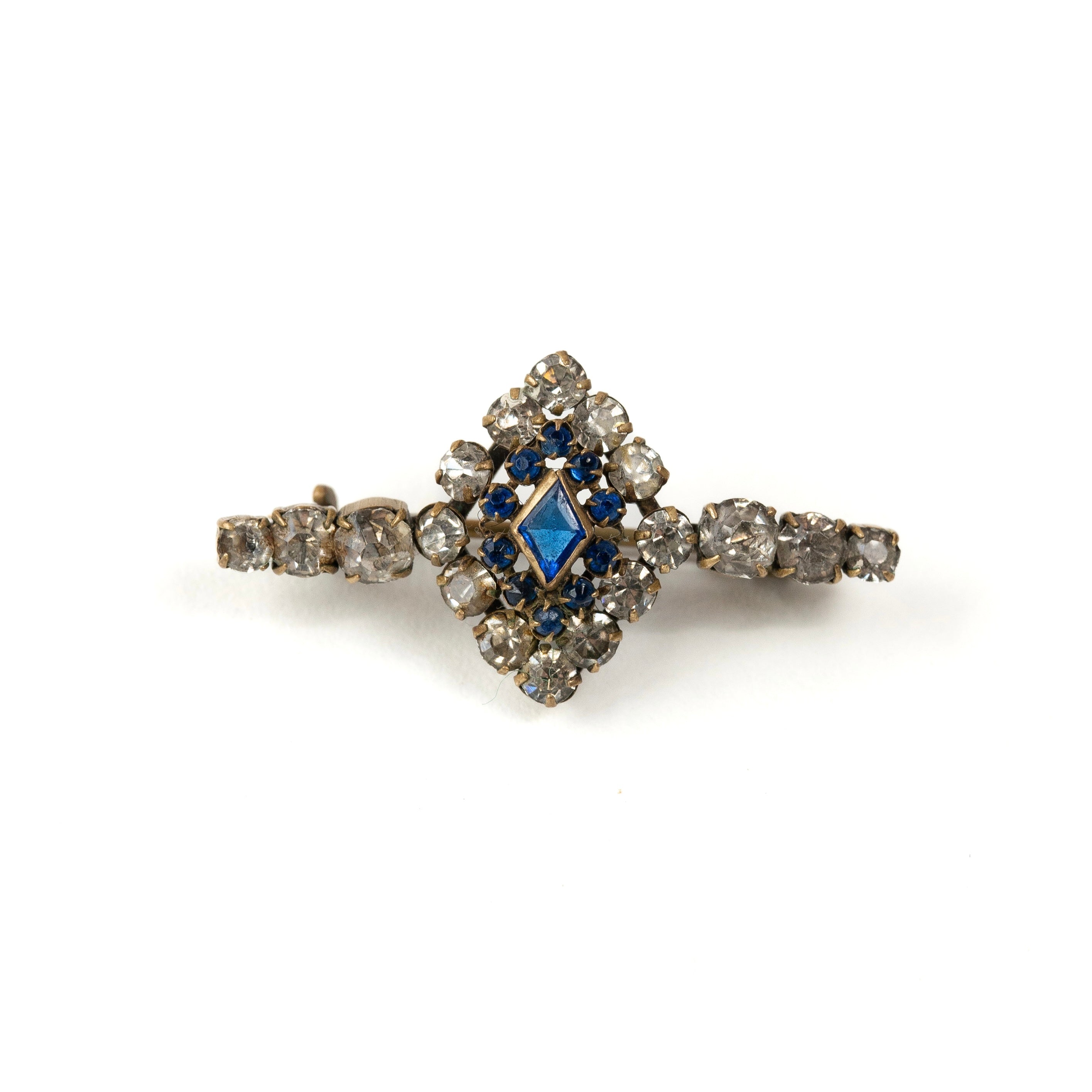Petit Blue Clear Glass Brooch