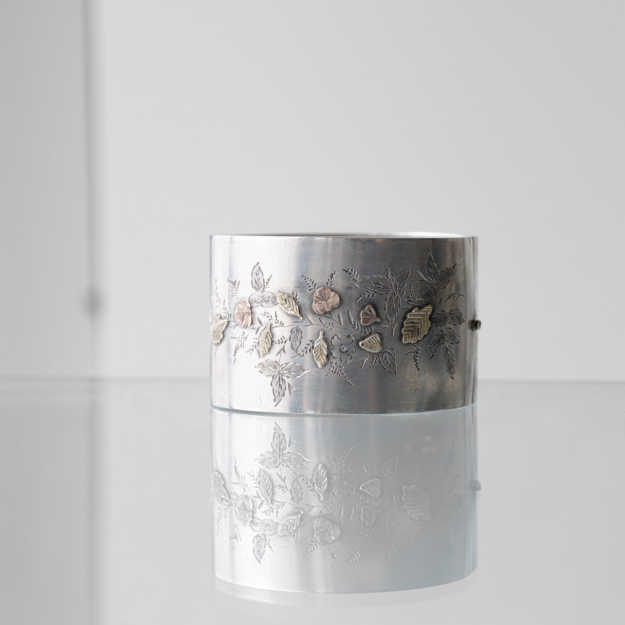 C.1890-1910｜Victorian Sterling Silver Floral Cuff Bracelet