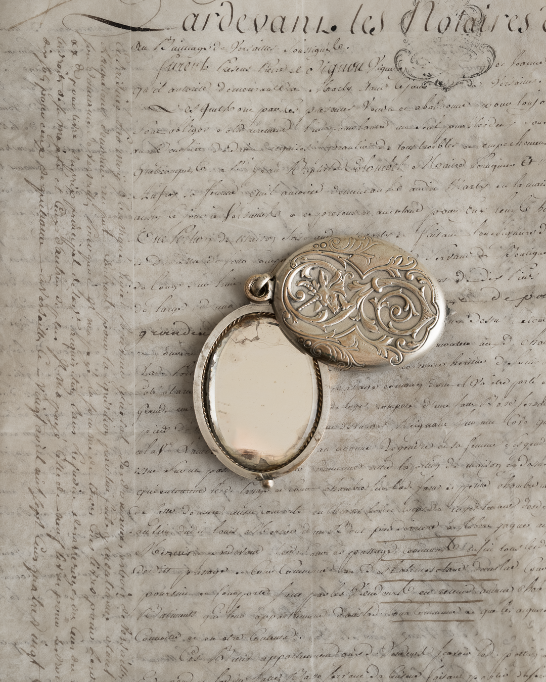 C.1900 Silver Locket Pendant with Mythical Beast Motif