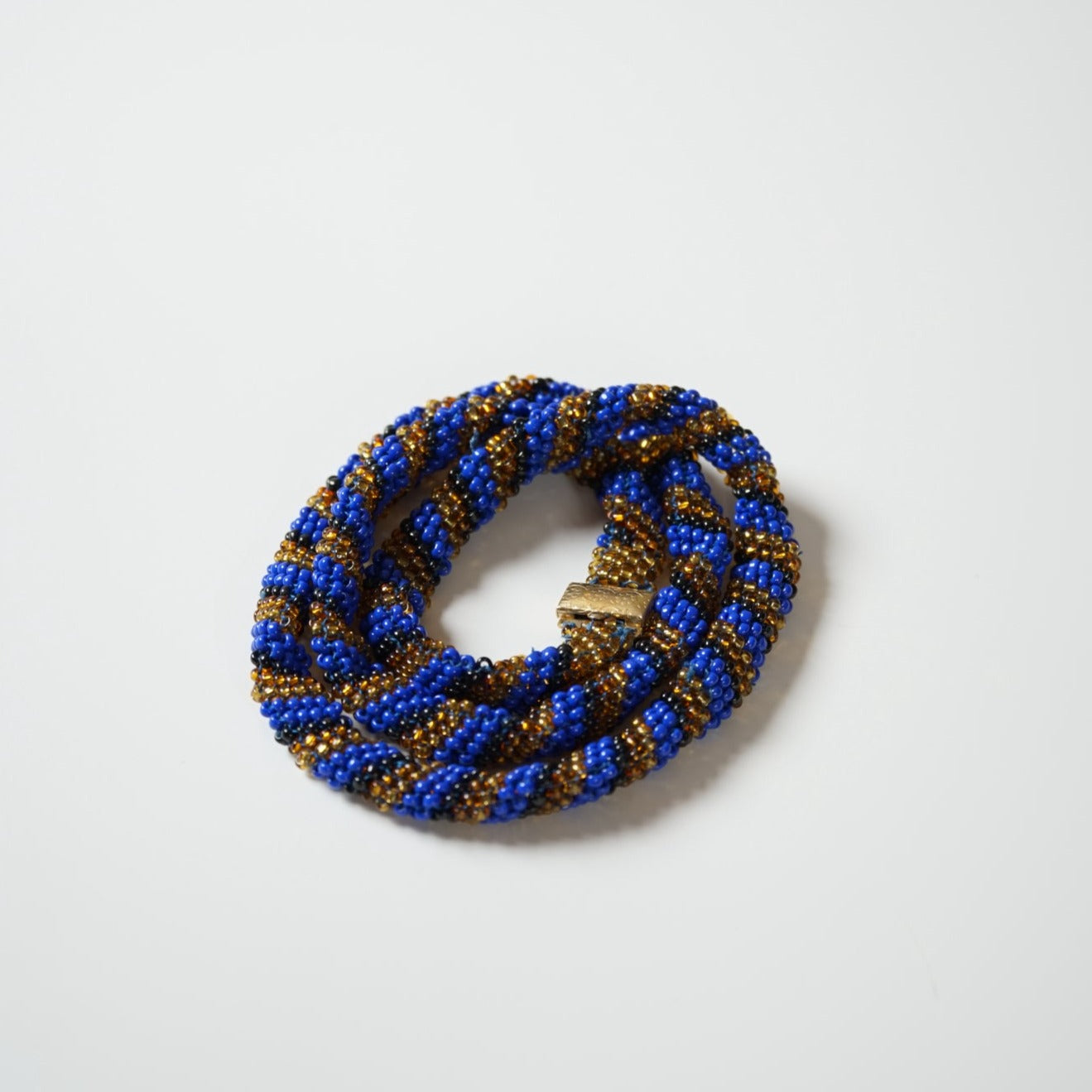 STRIPE BLUE BEADS NECKLACE<br>ストライプ・ブルー・ビーズ・ネックレス