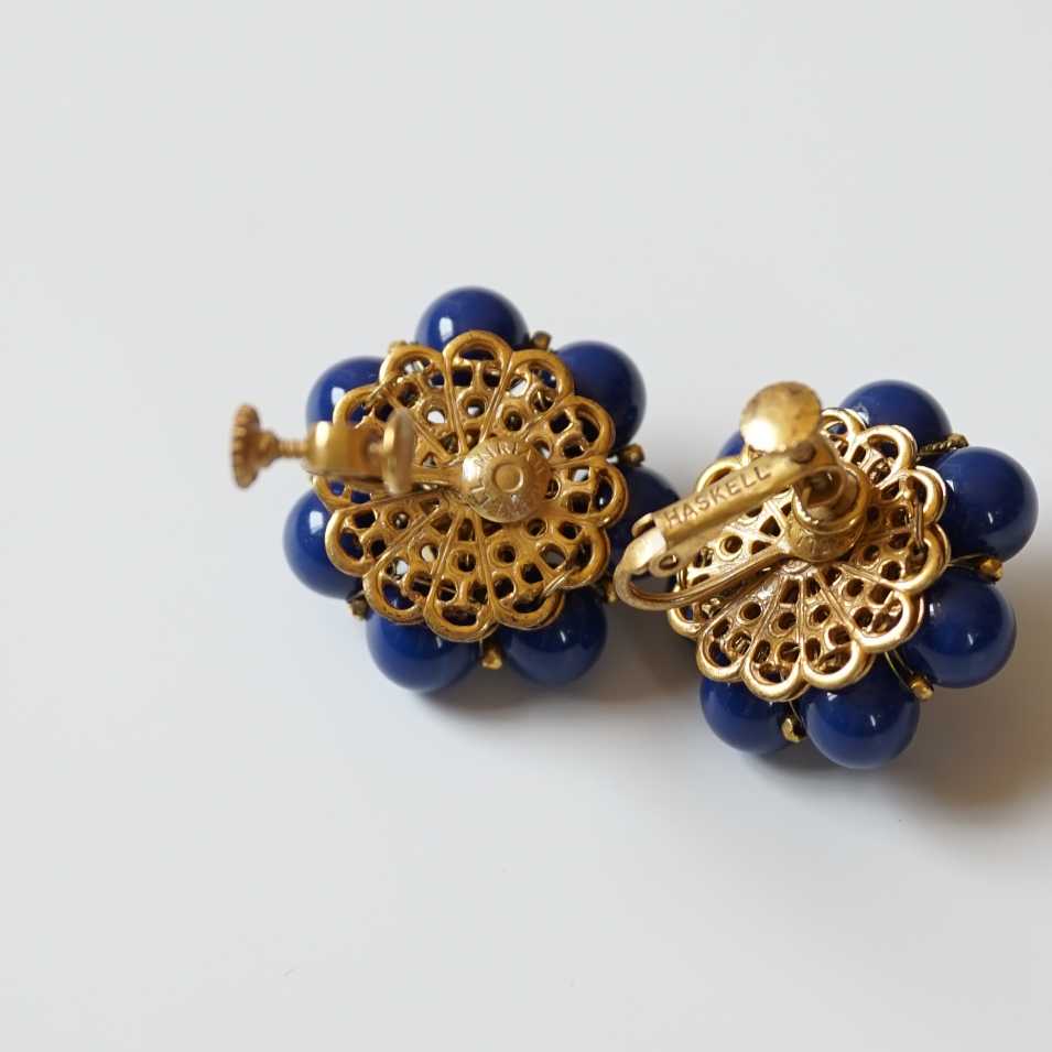 MIRIAM HASKELL DEEP BLUE EARRINGミリアム・ハスケル ディープブルー