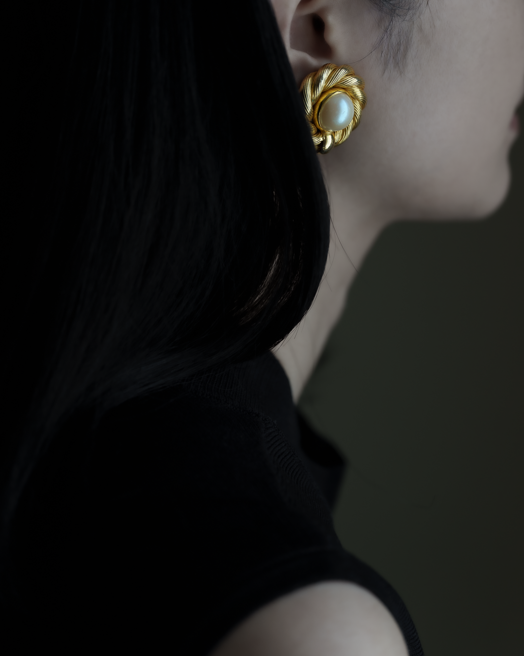 C.1950-1960 Twisted Rope Faux Pearl Clip-On Earrings