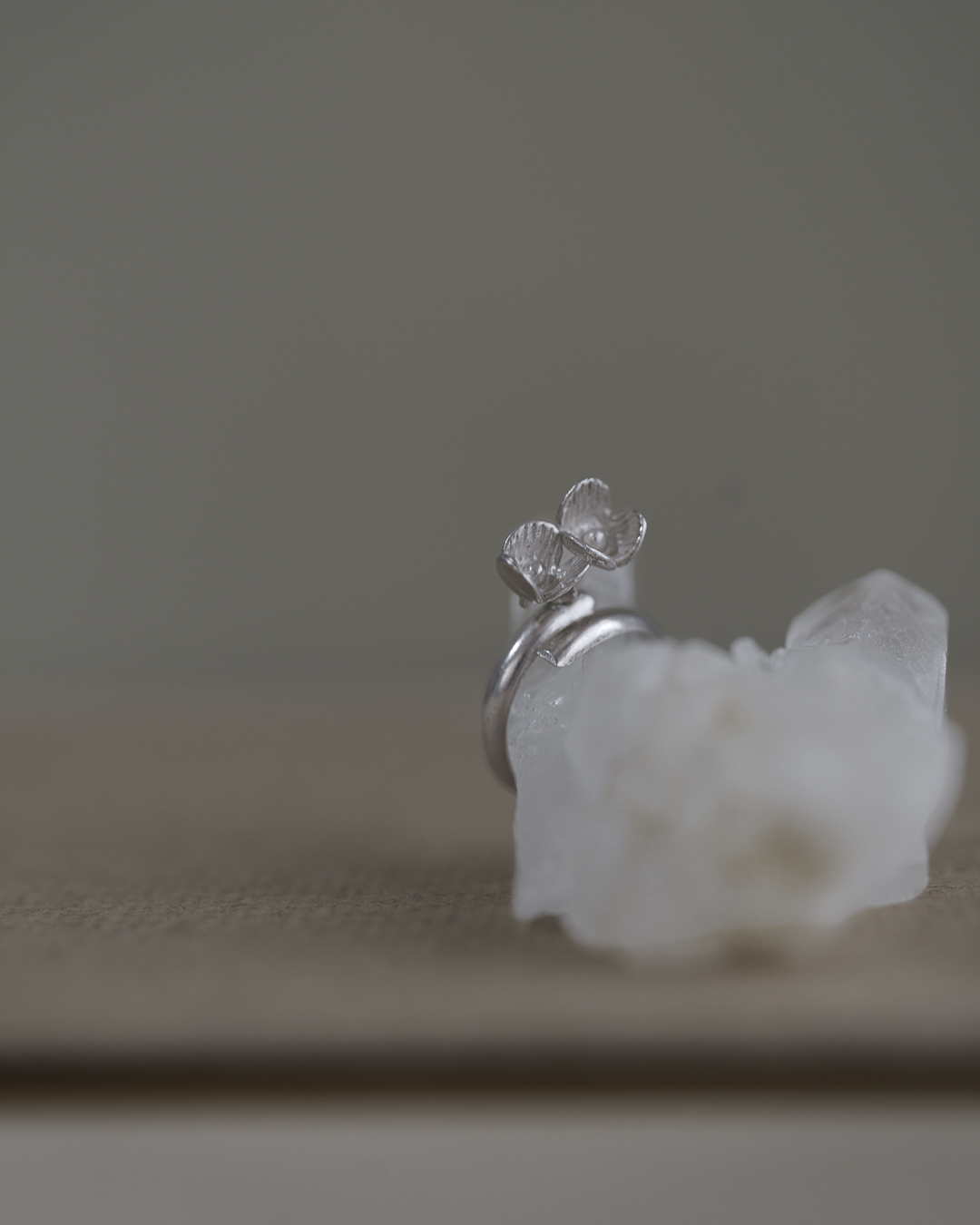 C.1950-｜Silver Floral Double Cup Ring