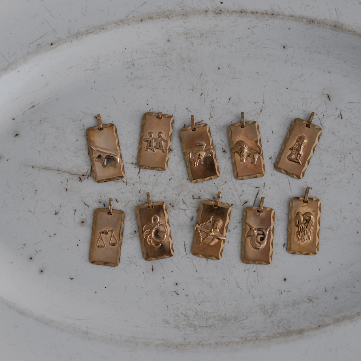 C.1930｜French Gold Plated Zodiac Pendant Top