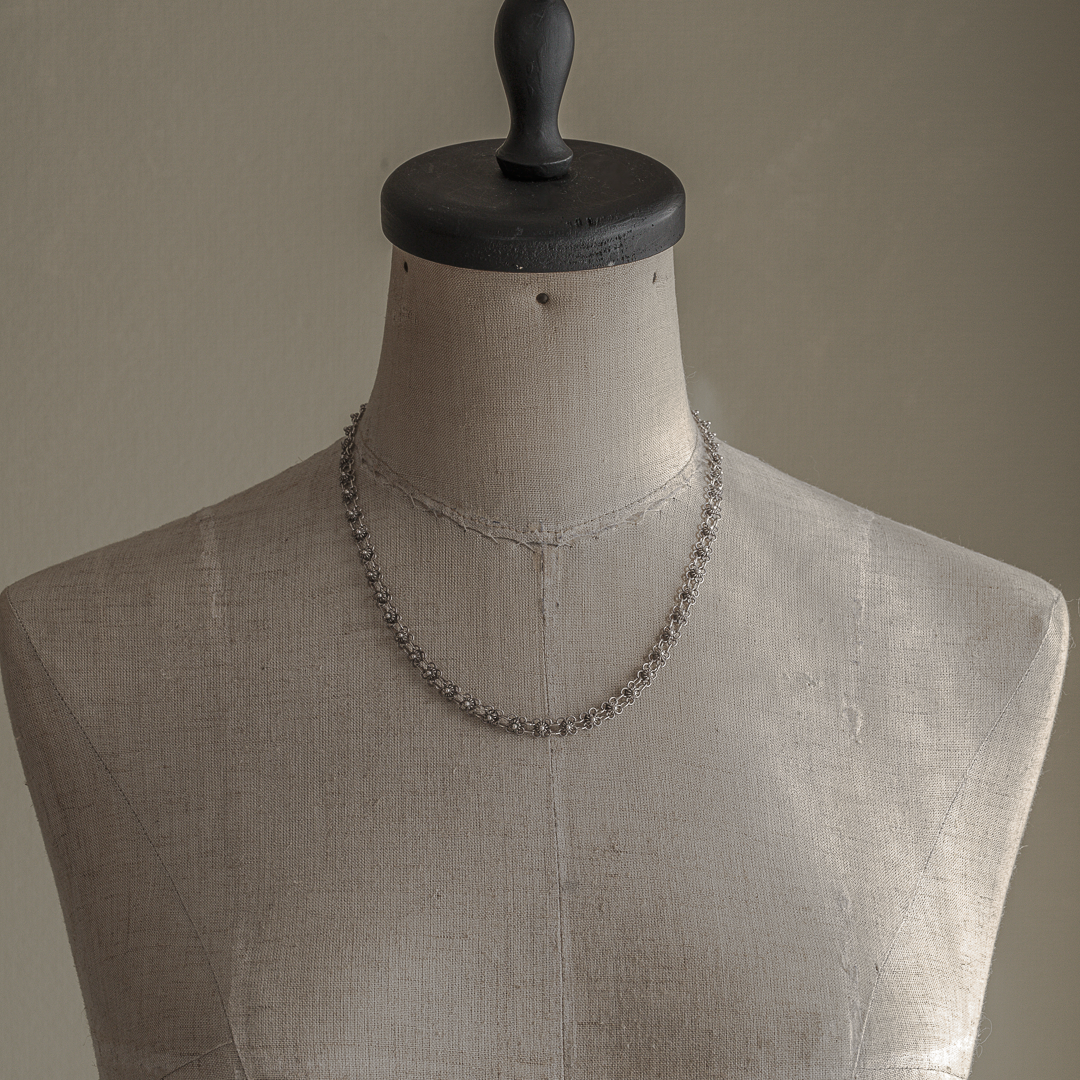 C.1950-｜Silver Flower-Link Vintage Chain Necklace