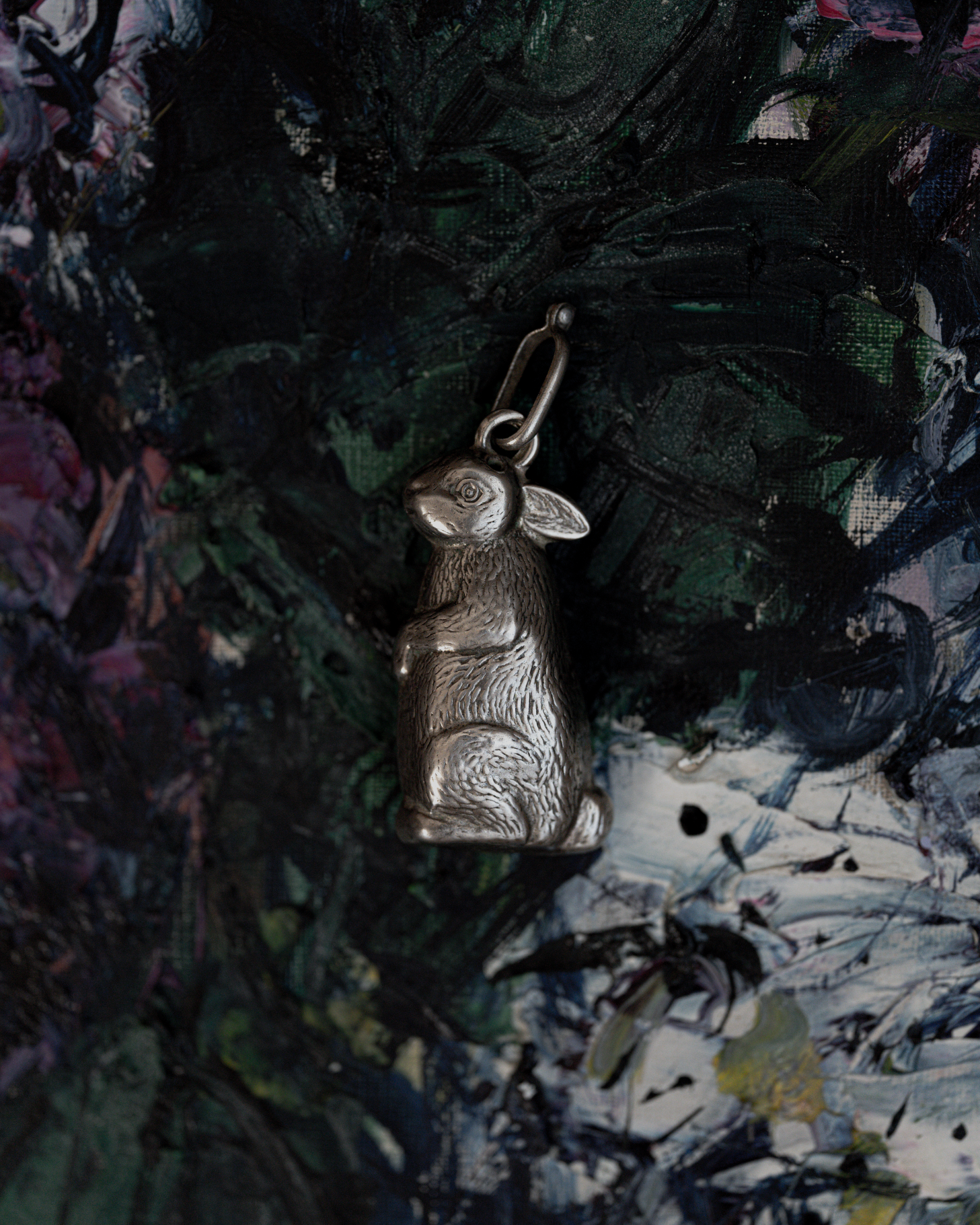 Silver Plated Rabbit Baby Rattle