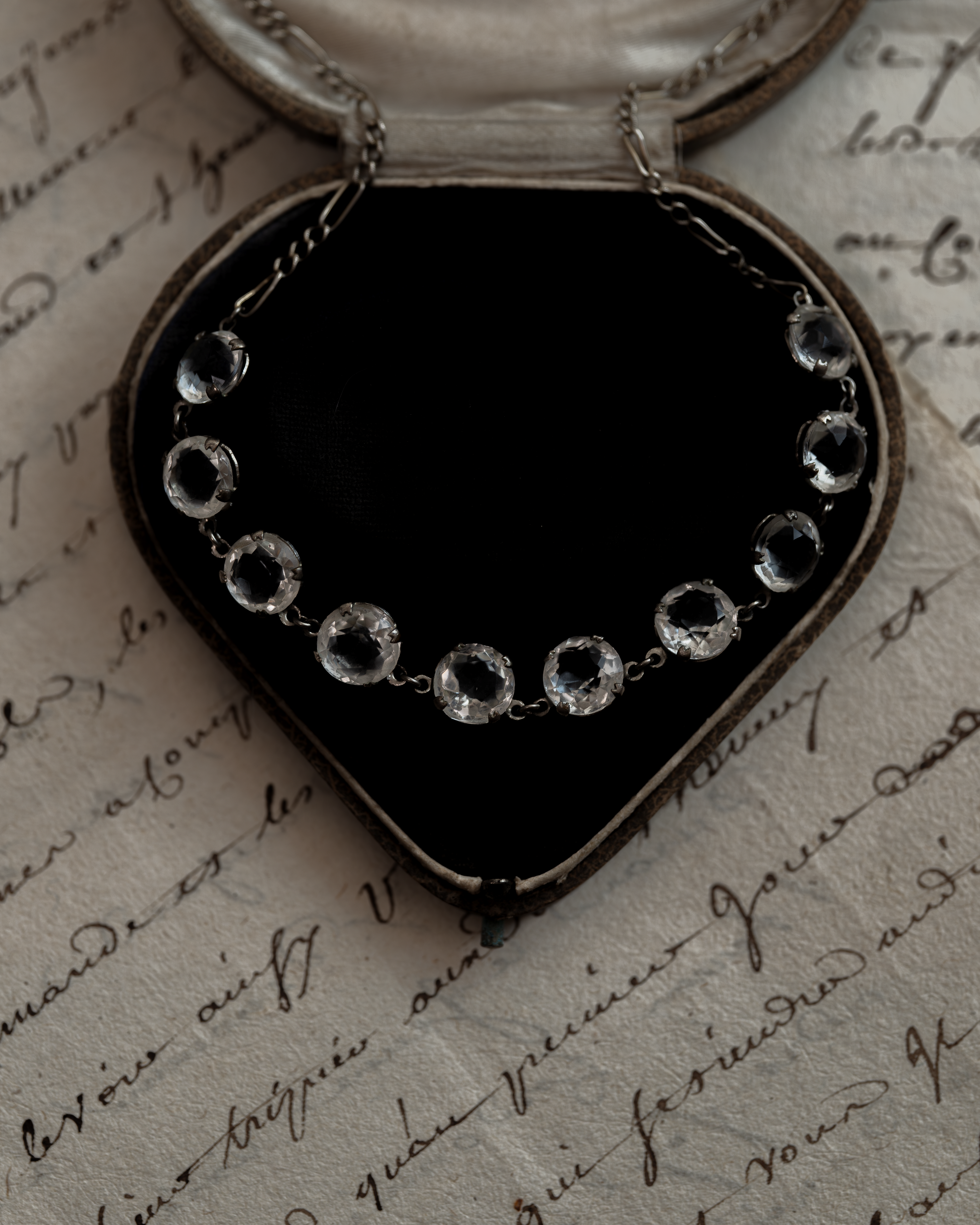 C.1950s Clear Crystal Rivière Necklace