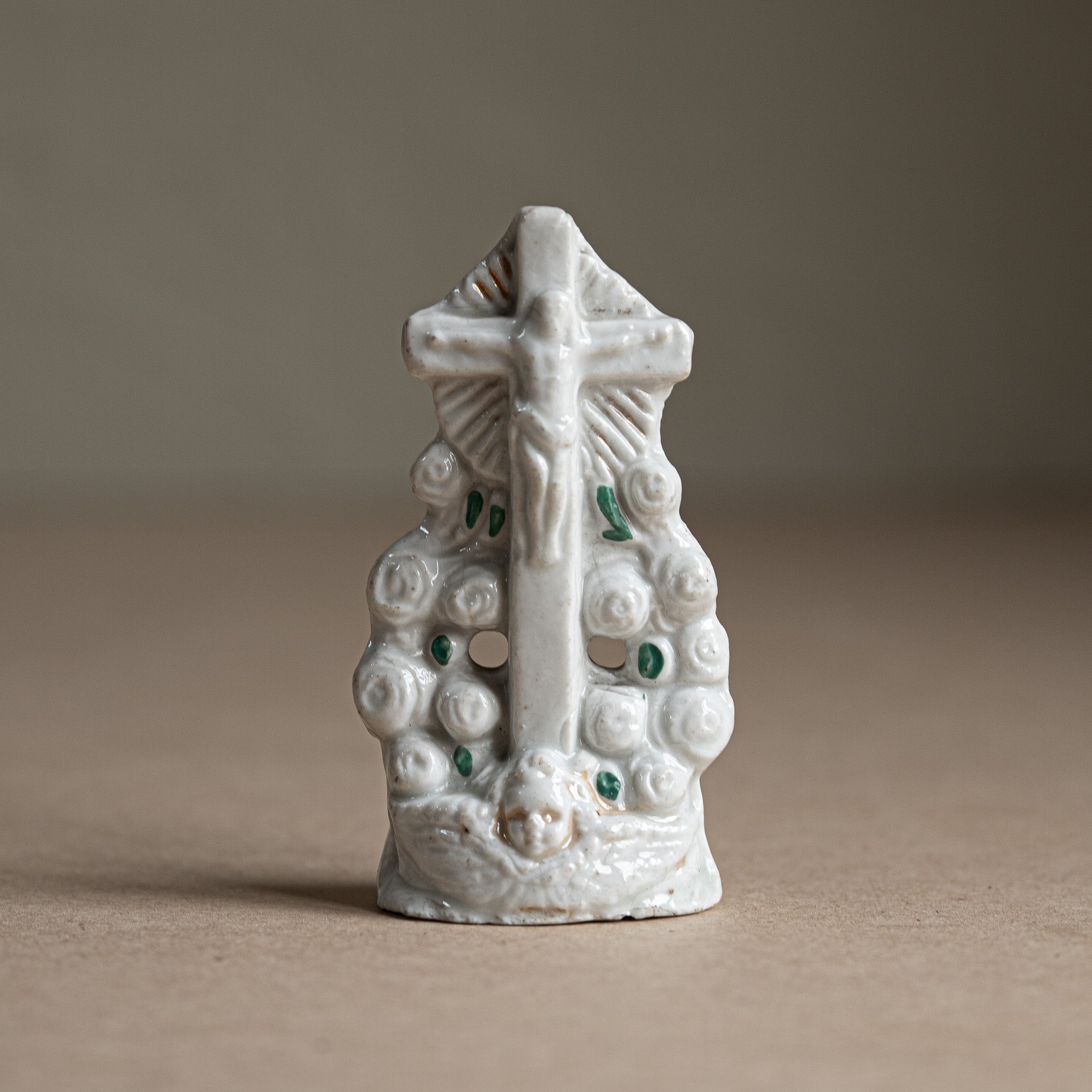 Antique White Rose Sacred Statue
