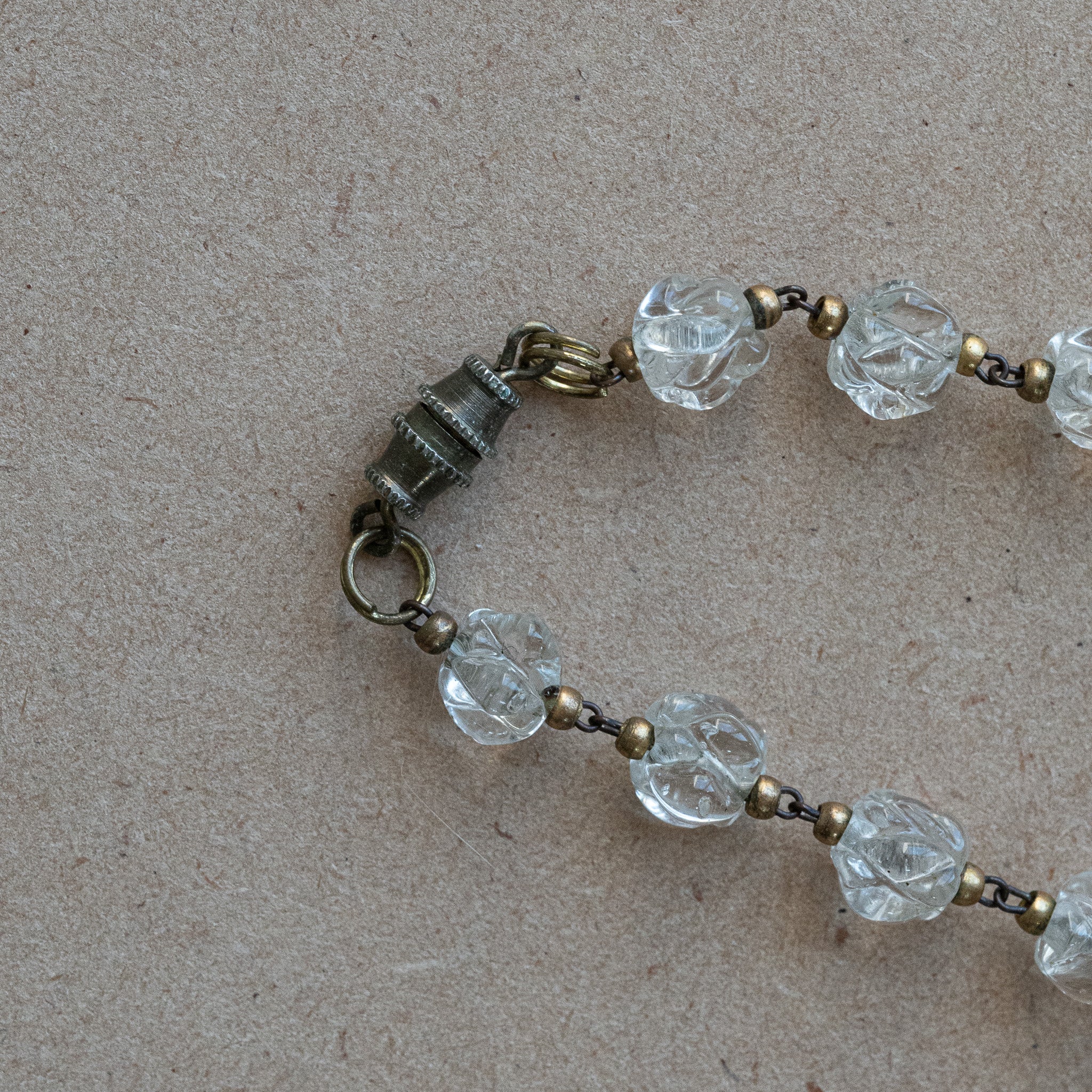 Rose Bud Clear Glass Necklace