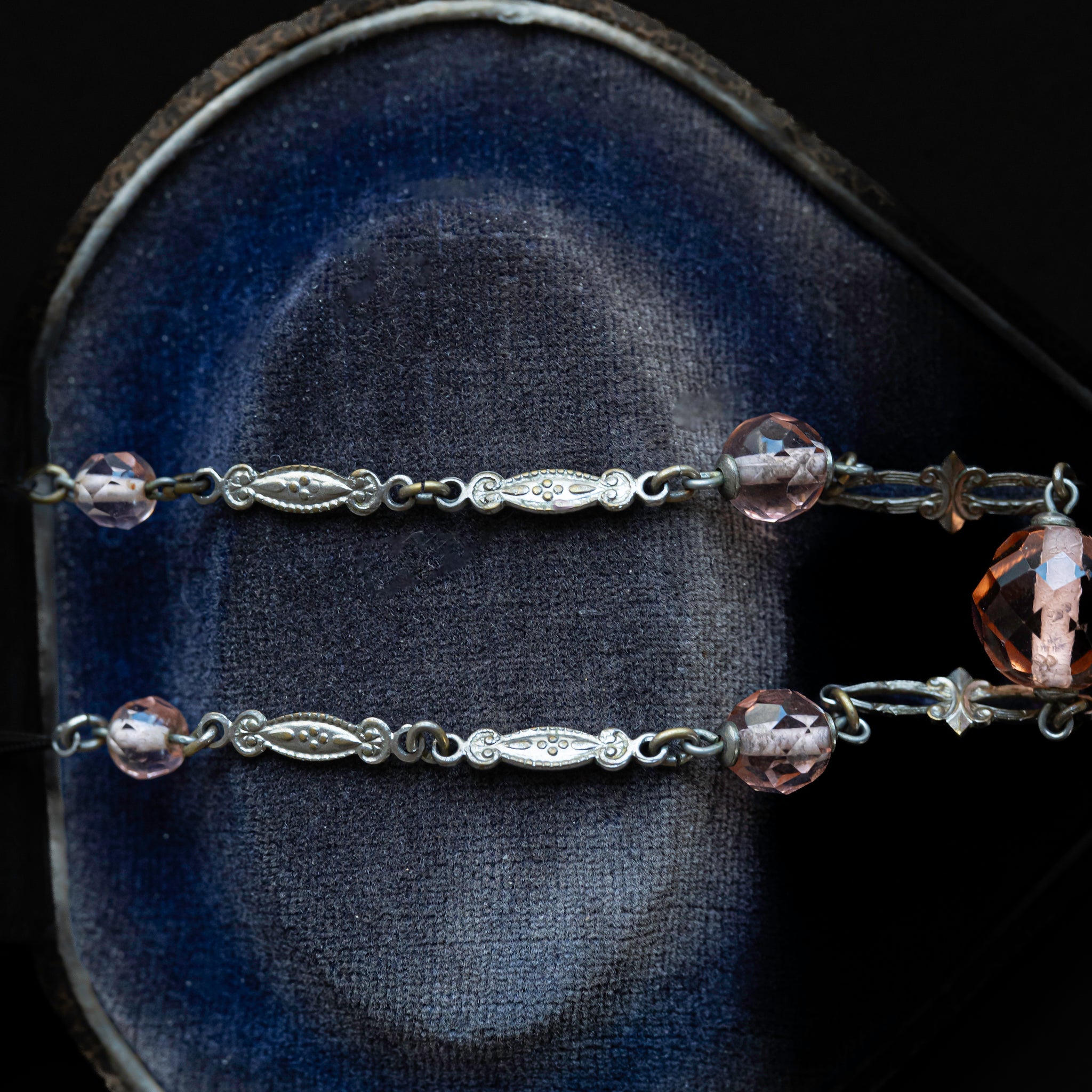 1930s Peach Orange Glass Necklace