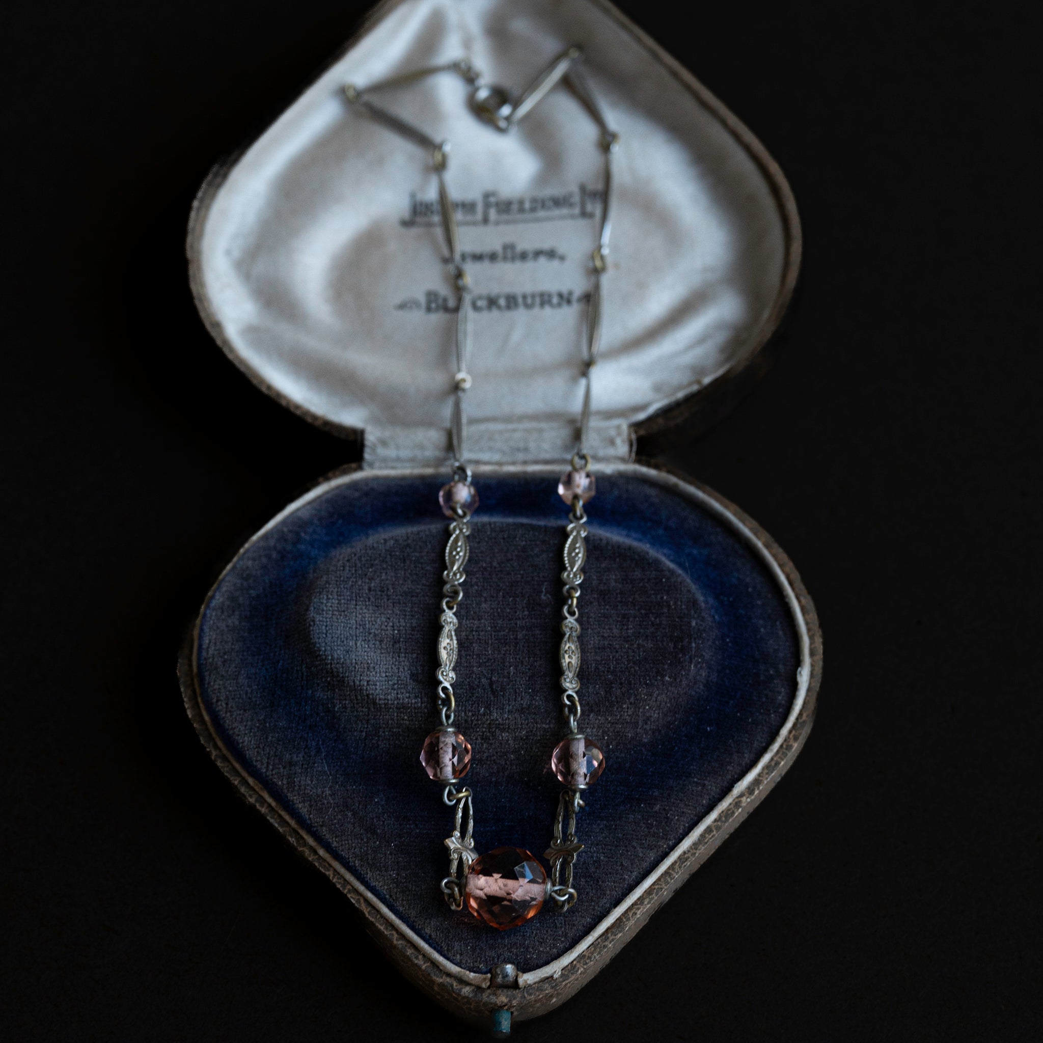 1930s Peach Orange Glass Necklace