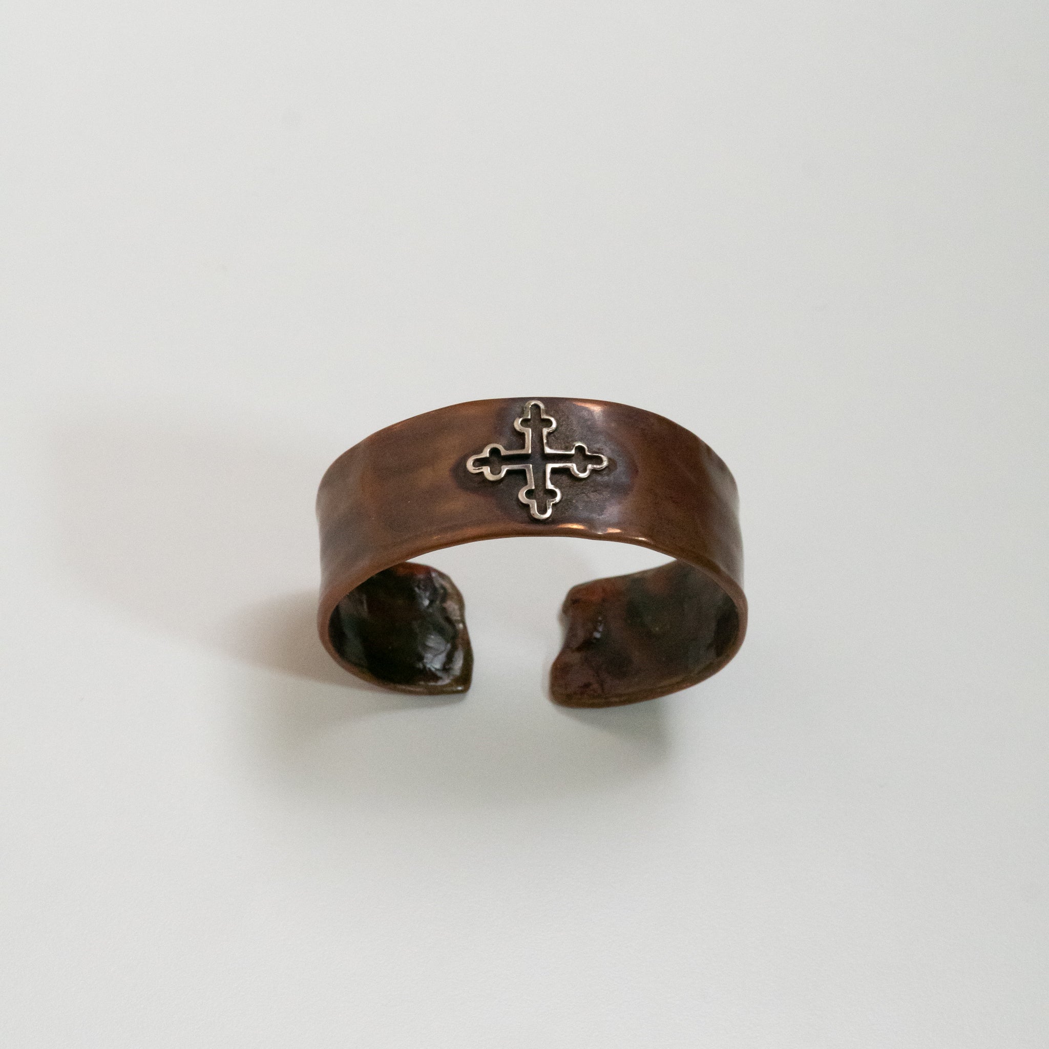 Cross Cuff Copper Bracelet