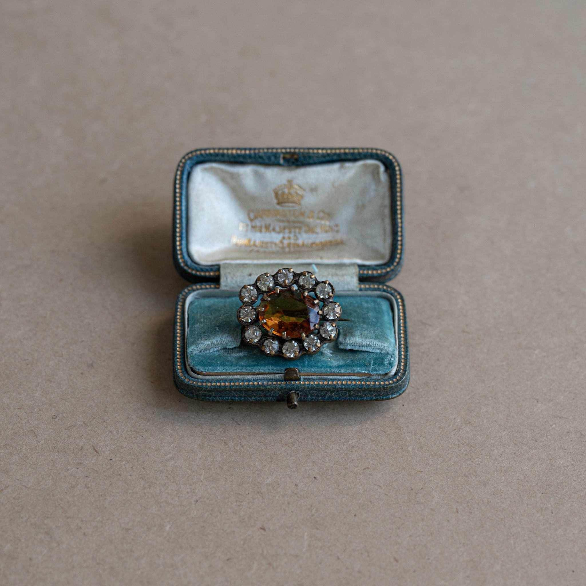 Antique Petit Orange Glass Brooch